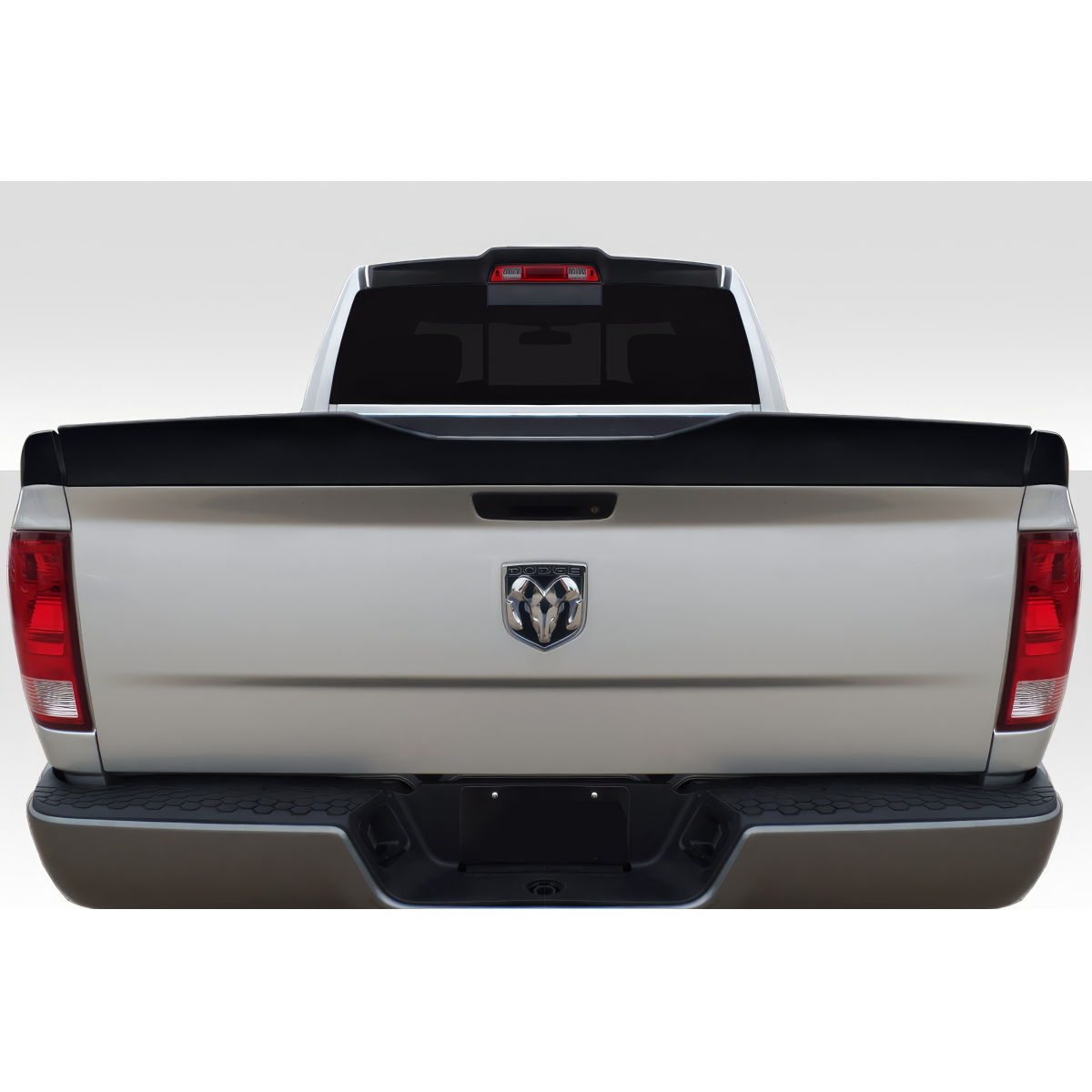 Modify your Dodge Ram 2009 with our Exterior/Wings - Rear view of vehicle showing spoiler at a straight angle