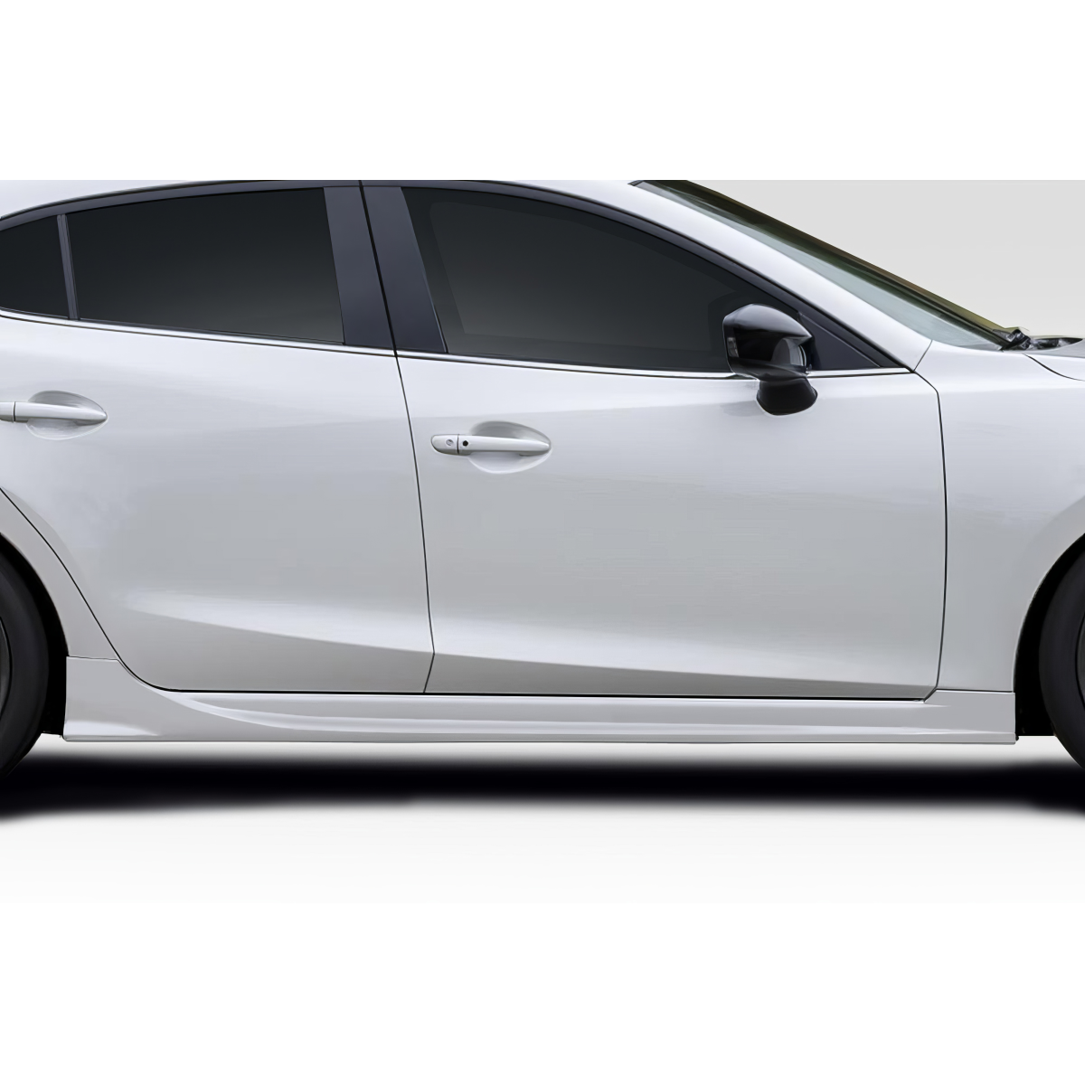 Modify your Mazda 3 2014 with our Exterior/Side Skirts - Side view of vehicle showing side skirts