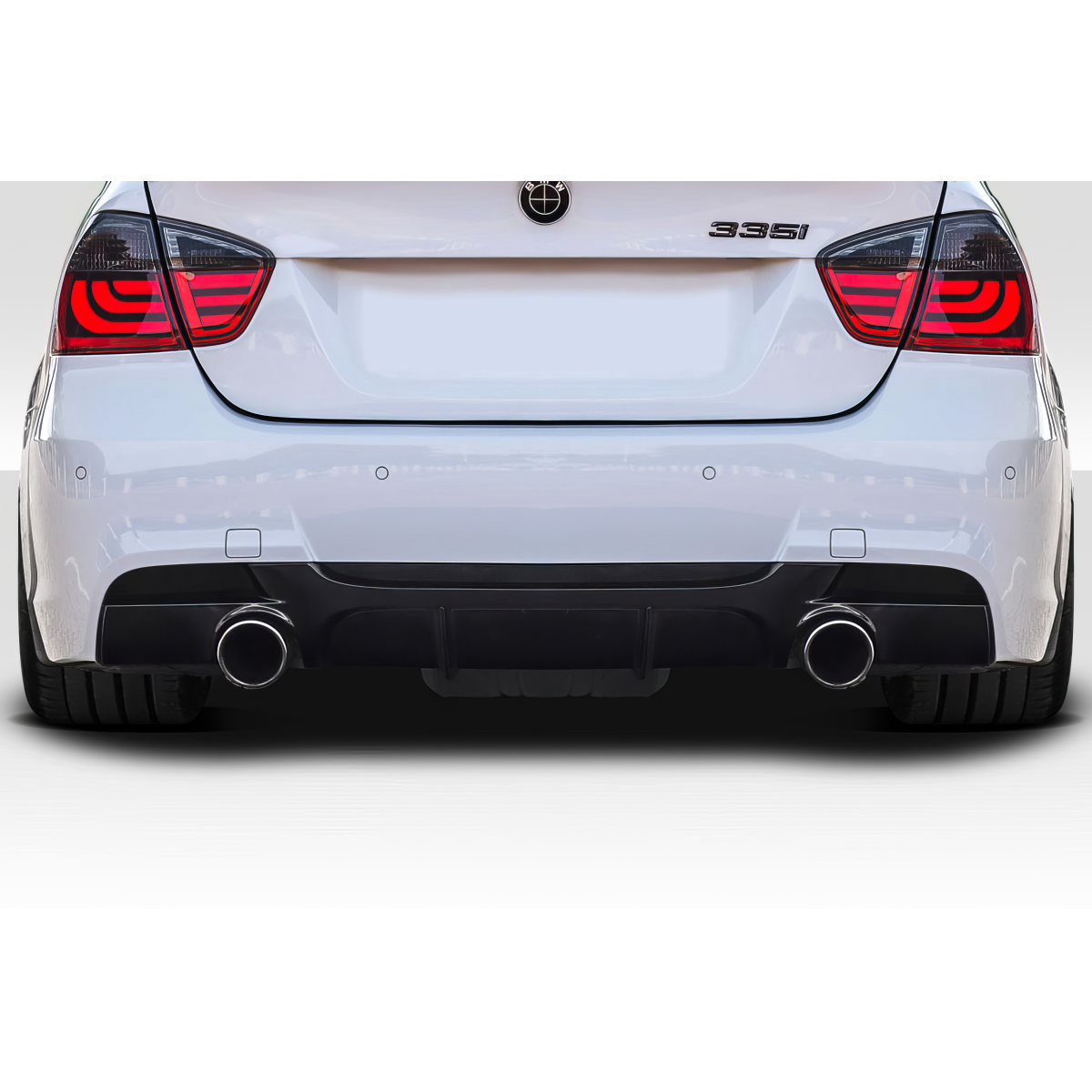 Modify your BMW 3-Series 2006 with our Exterior/Diffusers - Image shows rear view at a straight angle
