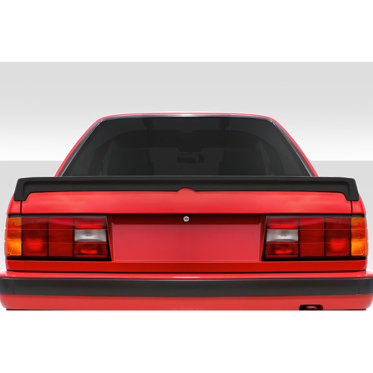 Modify your BMW 3-Series 1984 with our Exterior/Wings - Image is shown from a rear angle