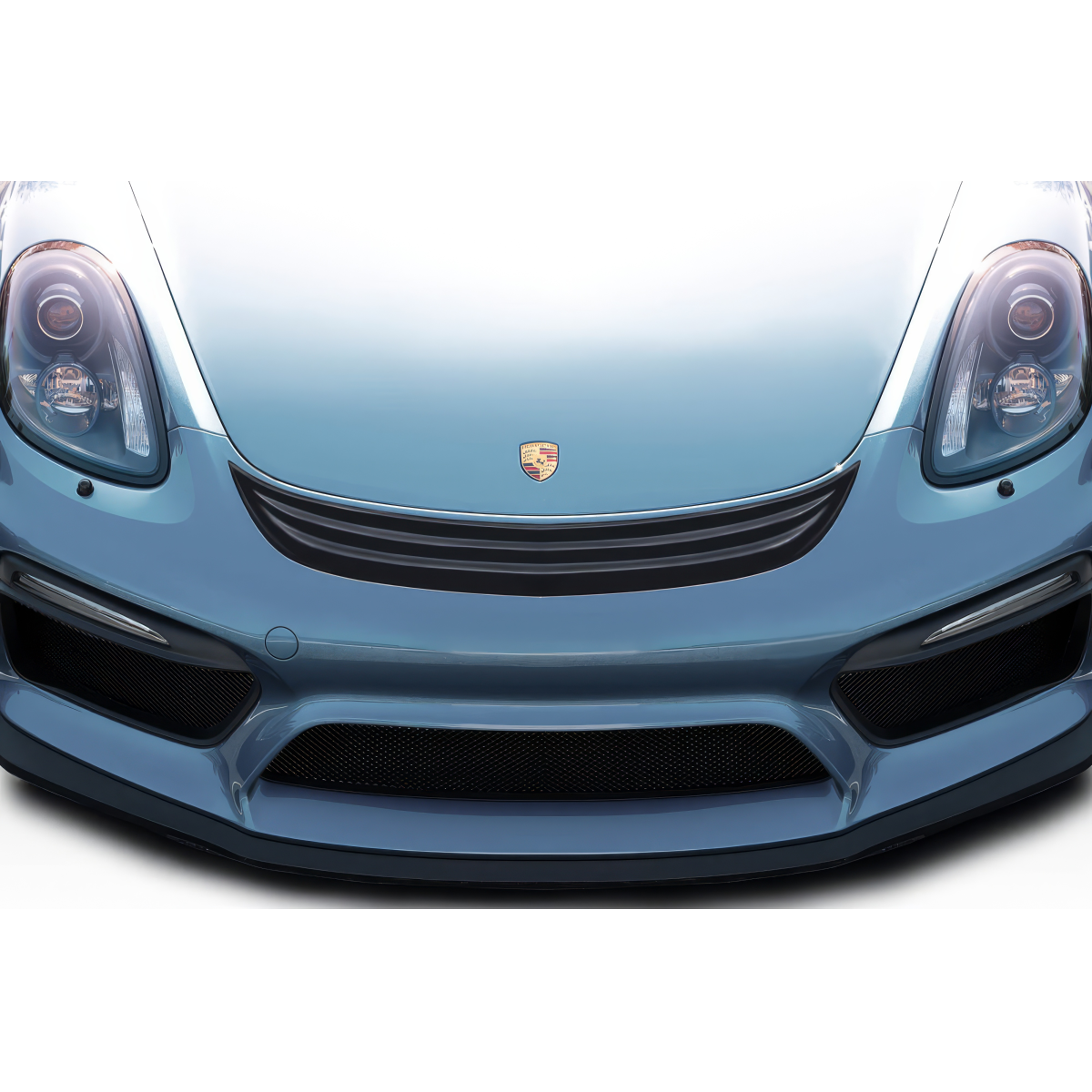 Modify your Porsche Cayman 2017 with our Exterior/Grilles - Front view of the vehicle at eye level angle