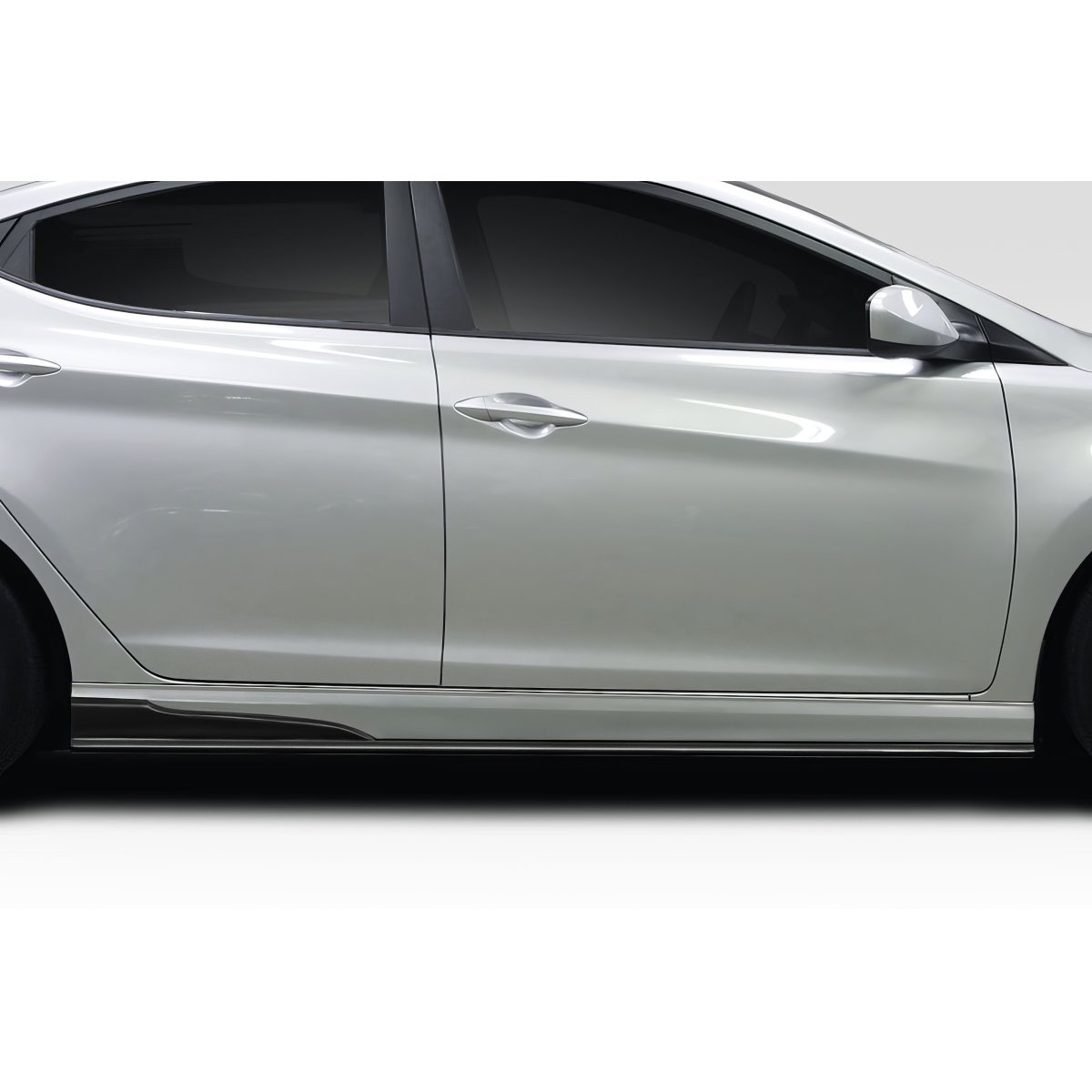 Modify your Hyundai Elantra 2011 with our Exterior/Side Skirts - Shown from a side angle with slight elevation