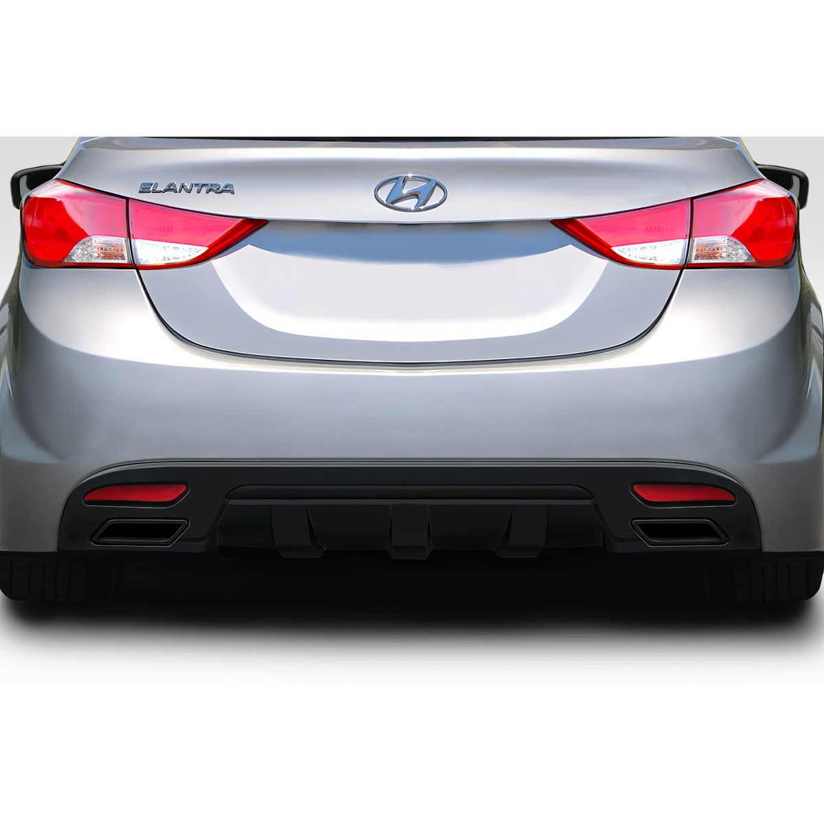 Modify your Hyundai Elantra 2011 with our Exterior/Diffusers - Rear view of car showing the diffuser part