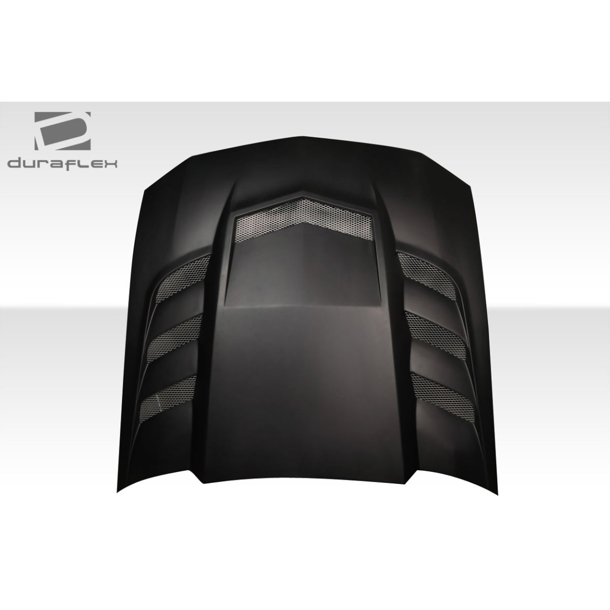 Modify your Ford Mustang 2005 with our Exterior/Hoods - Front angle view of car hood with mesh vents