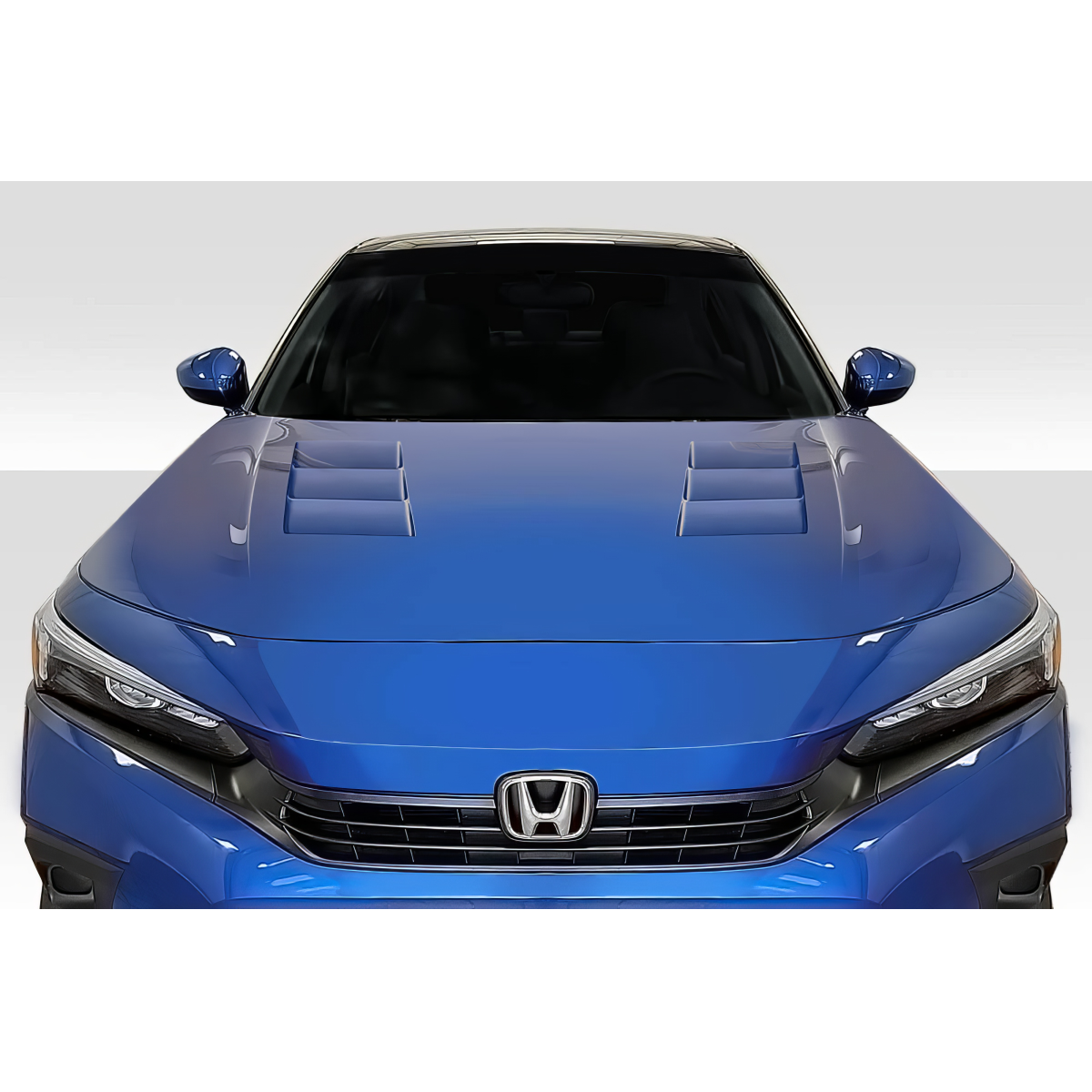 Modify your Honda Civic 2022 with our Exterior/Hoods - Front view captured at eye level angle