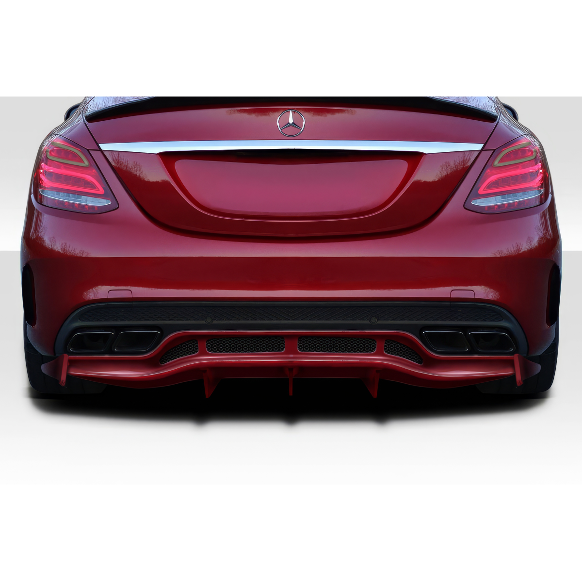 Modify your Mercedes-Benz C300 2015 with our Exterior/Diffusers - View angle is from the rear slightly above