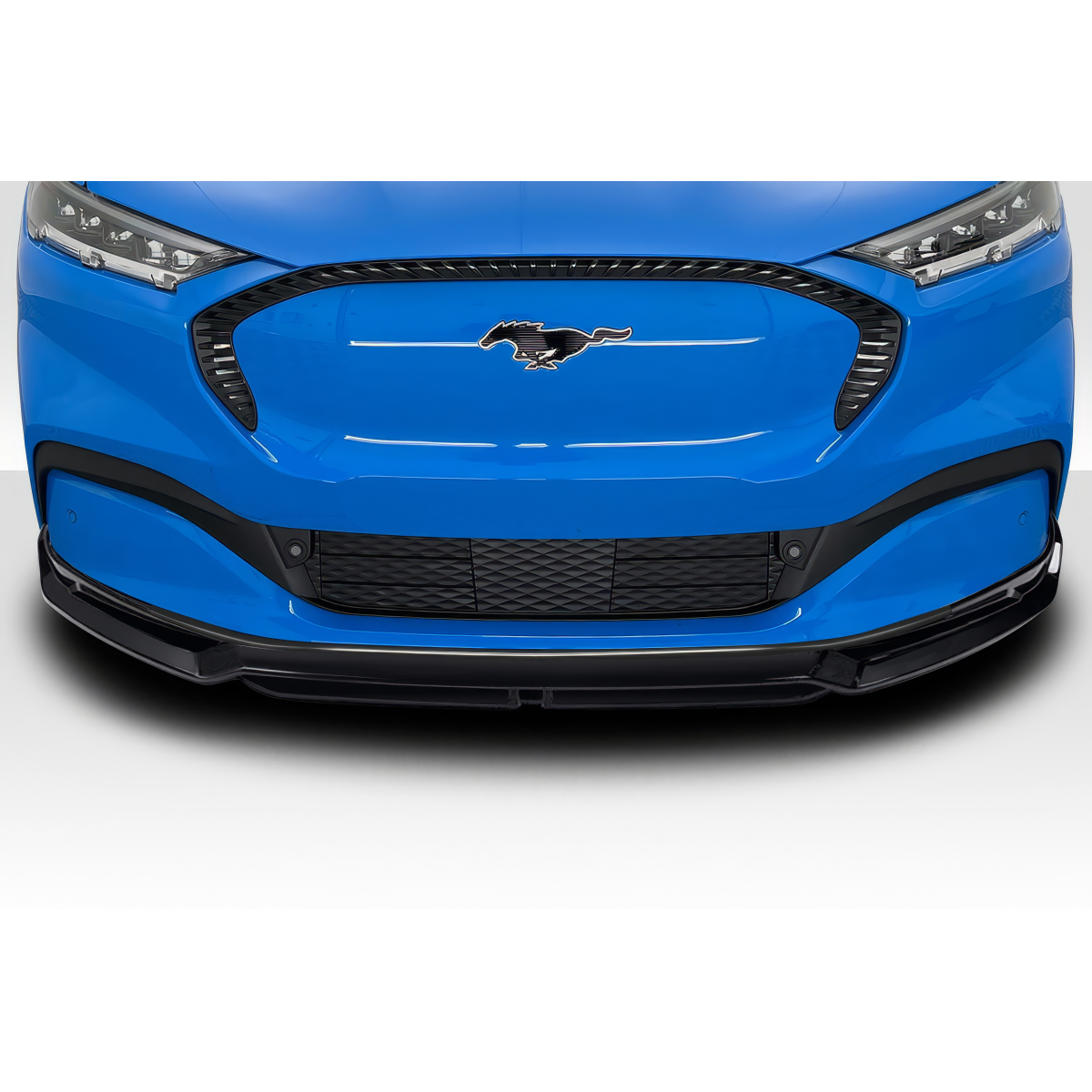 Modify your Ford Mustang Mach-E 2021 with our Exterior/Front Lips - Frontal view of front lip spoiler installed