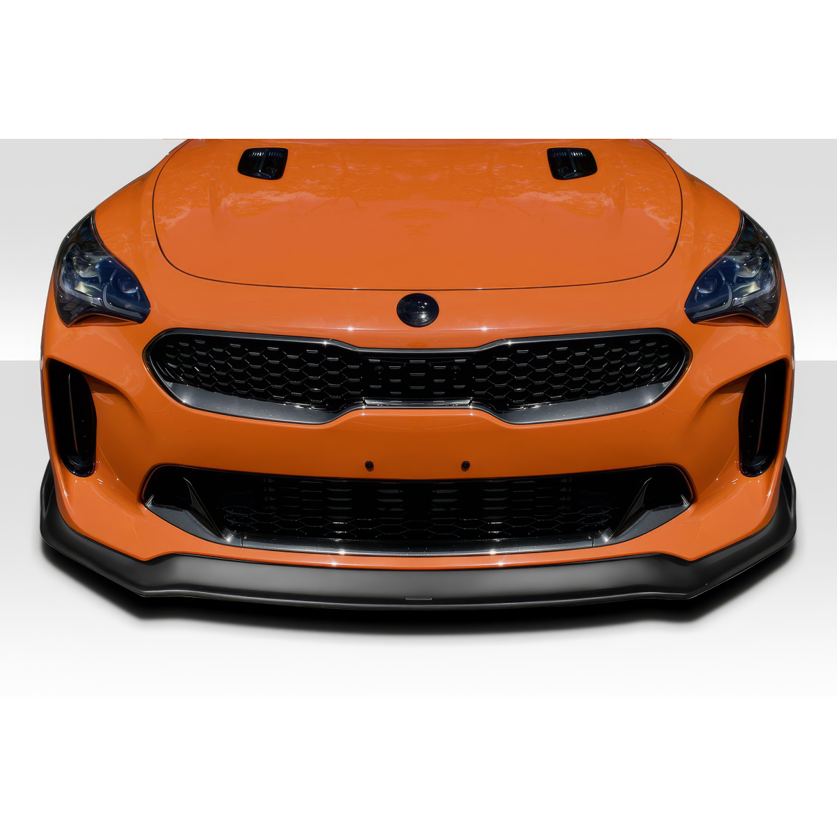 Modify your KIA Stinger 2018 with our Exterior/Front Bumpers or Lips - Front view of the vehicle part at a straight angle