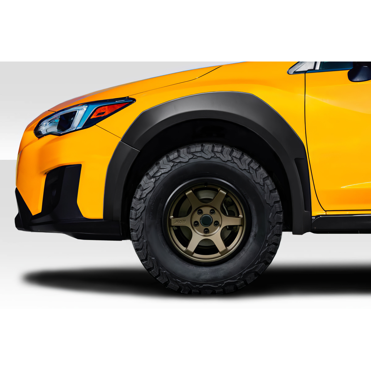 Modify your Subaru Crosstrek 2018 with our Exterior/Fenders - Side angle view of Subaru Crosstrek fender flares