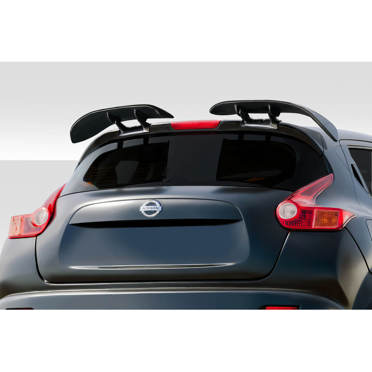 Modify your Nissan Juke 2011 with our Exterior/Wings - Rear view angle showcasing the wing spoiler