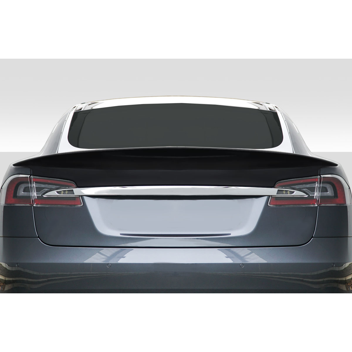 Modify your Tesla S 2012 with our Exterior/Wings - Rear view of vehicle at a straight angle