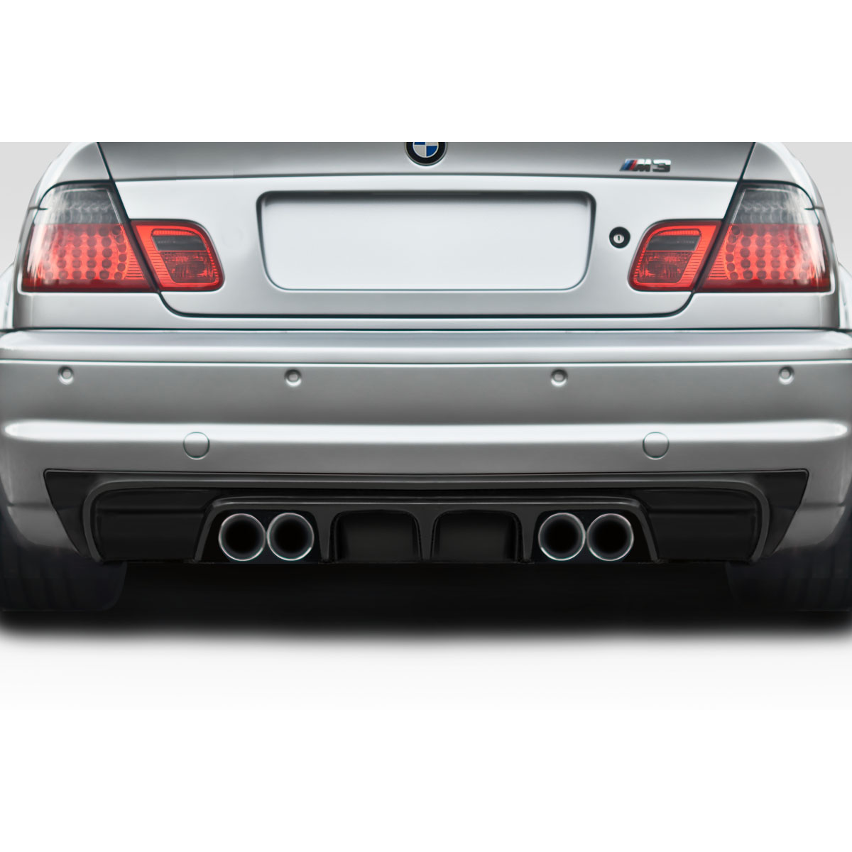 Modify your BMW 3-Series 2000 with our Exterior/Rear Bumpers or Lips - Rear view showing lower bumper at eye level