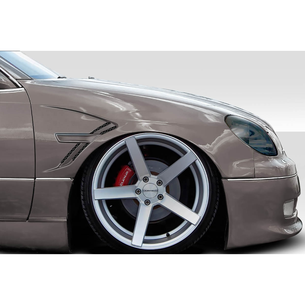 Modify your Lexus GS300 1998 with our Exterior/Fenders - Side angle view of car fender and wheel