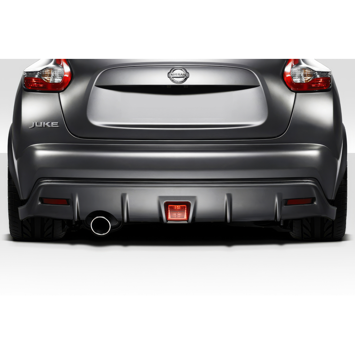 Modify your Nissan Juke 2011 with our Exterior/Rear Bumpers or Lips - Viewed from the rear angle of the vehicle