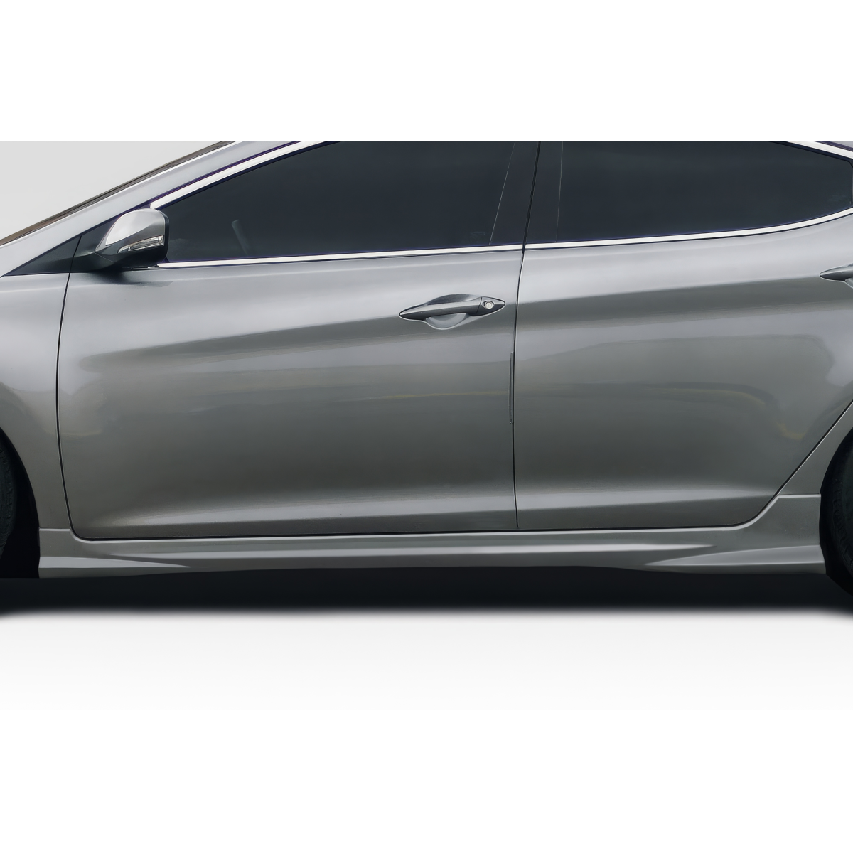 Modify your Hyundai Elantra 2011 with our Exterior/Side Skirts - Side view of the vehicle part at a straight angle