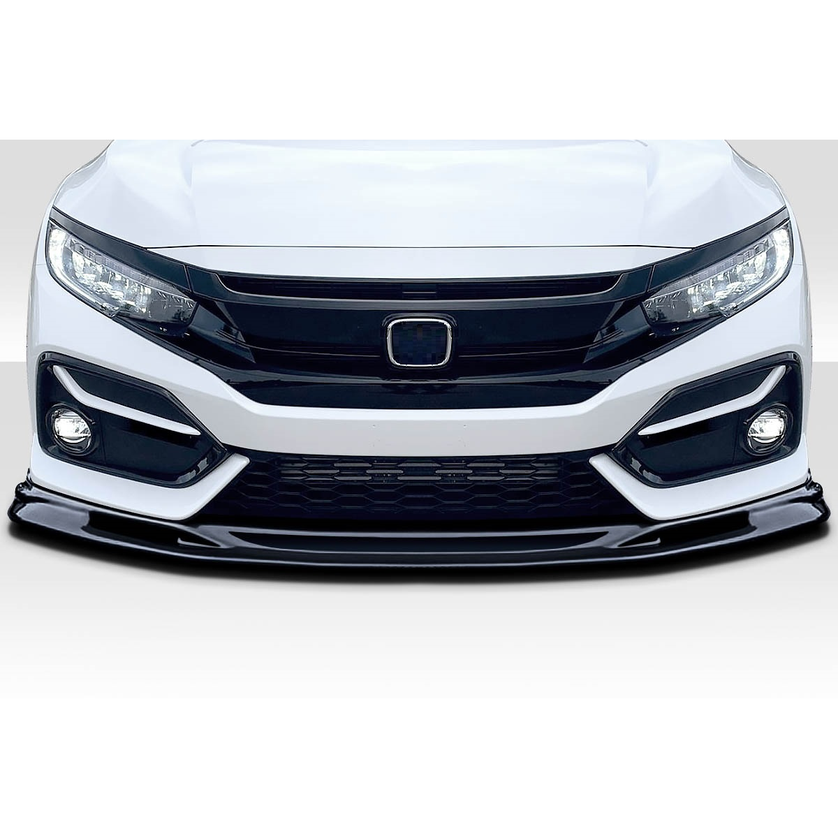 Modify your Honda Civic 2017 with our Exterior/Front Lips - Front view at slight upward angle