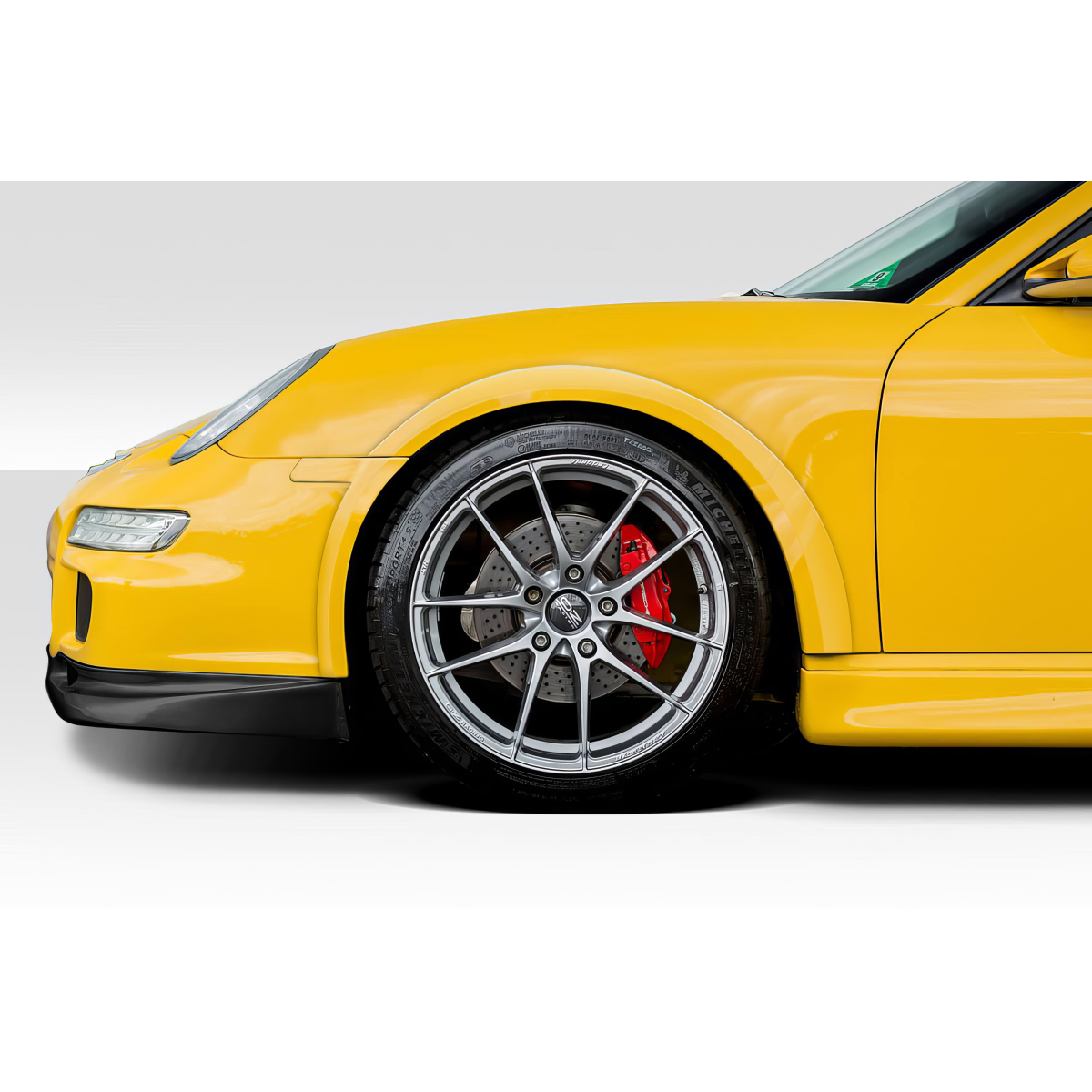 Modify your Porsche Boxster 2006 with our Exterior/Fenders - Side angle view of yellow Porsche Boxster