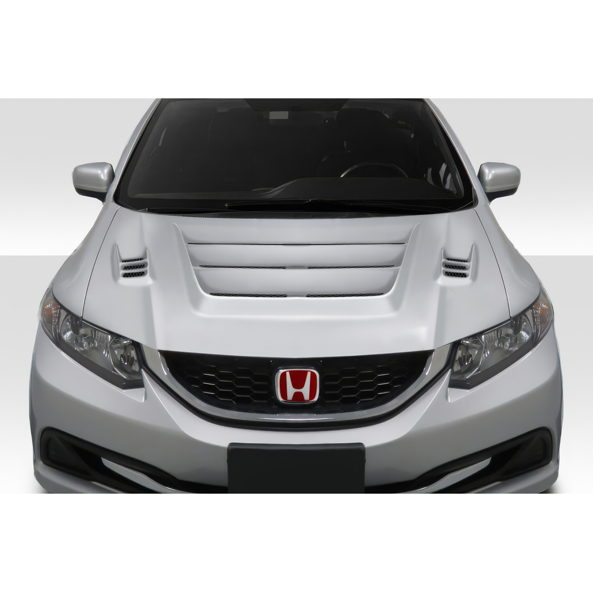 Modify your Honda Civic 2012 with our Exterior/Hoods - Front view of the hood at a slight angle