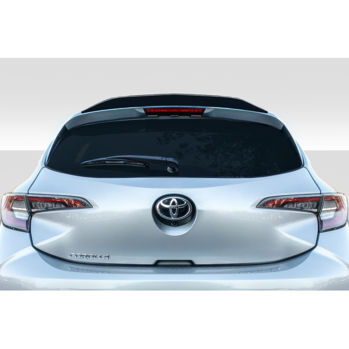 Modify your Toyota Corolla 2019 with our Exterior/Wings - Rear view from low angle showing wing spoiler