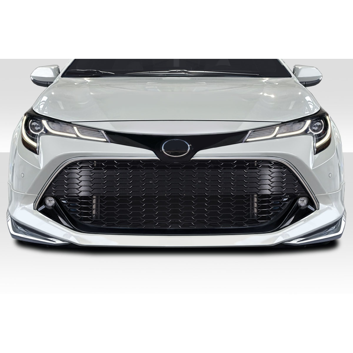 Modify your Toyota Corolla 2019 with our Exterior/Front Bumpers or Lips - Front view of the vehicle at a straight angle