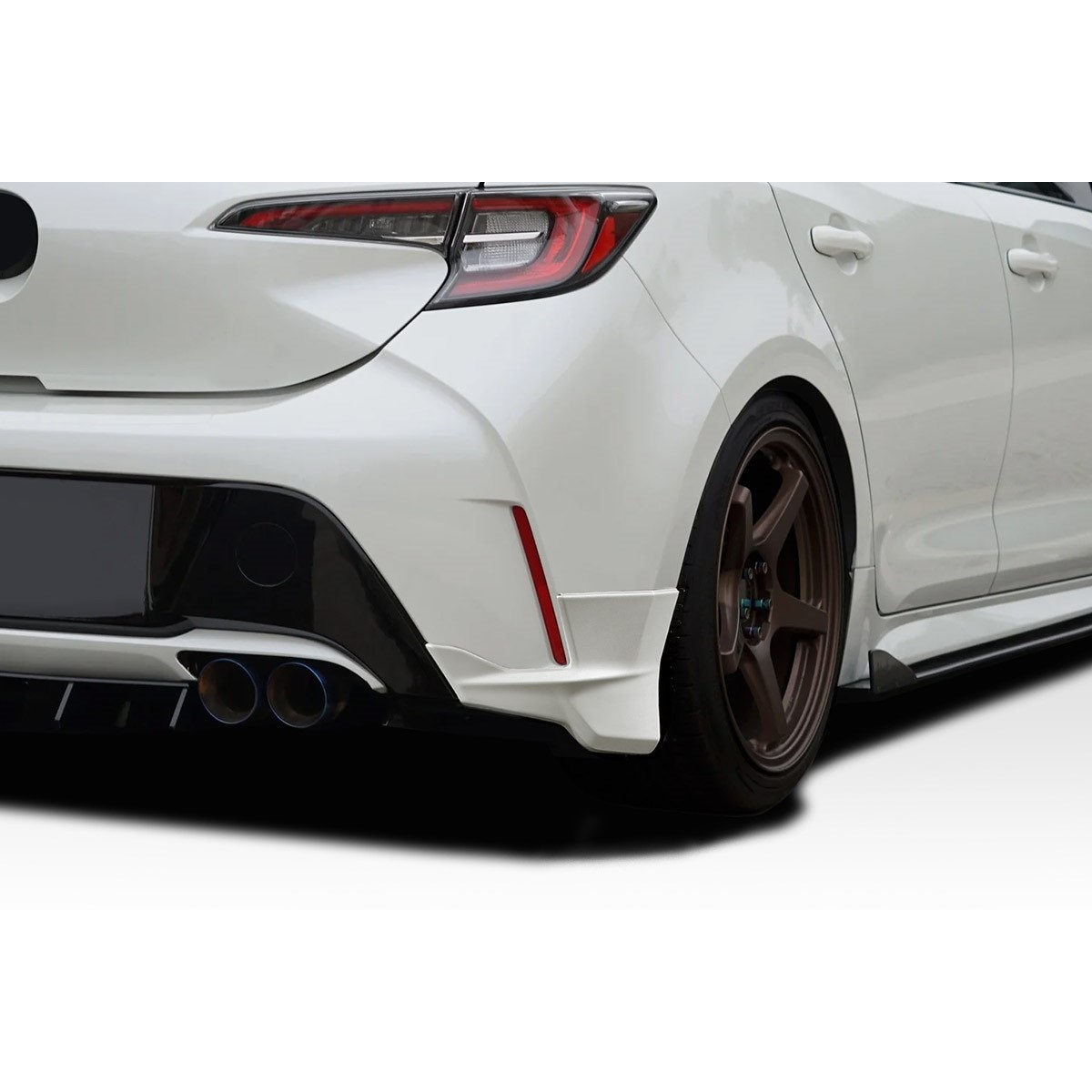 Modify your Toyota Corolla 2019 with our Exterior/Rear Bumpers or Lips - Rear angle view of vehicle rear lip spoiler