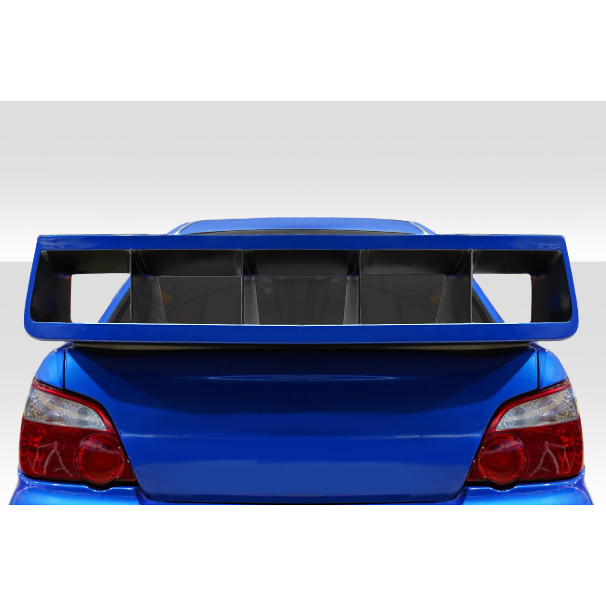 Modify your Subaru Impreza 2002 with our Exterior/Wings - Rear view at a slight upward angle