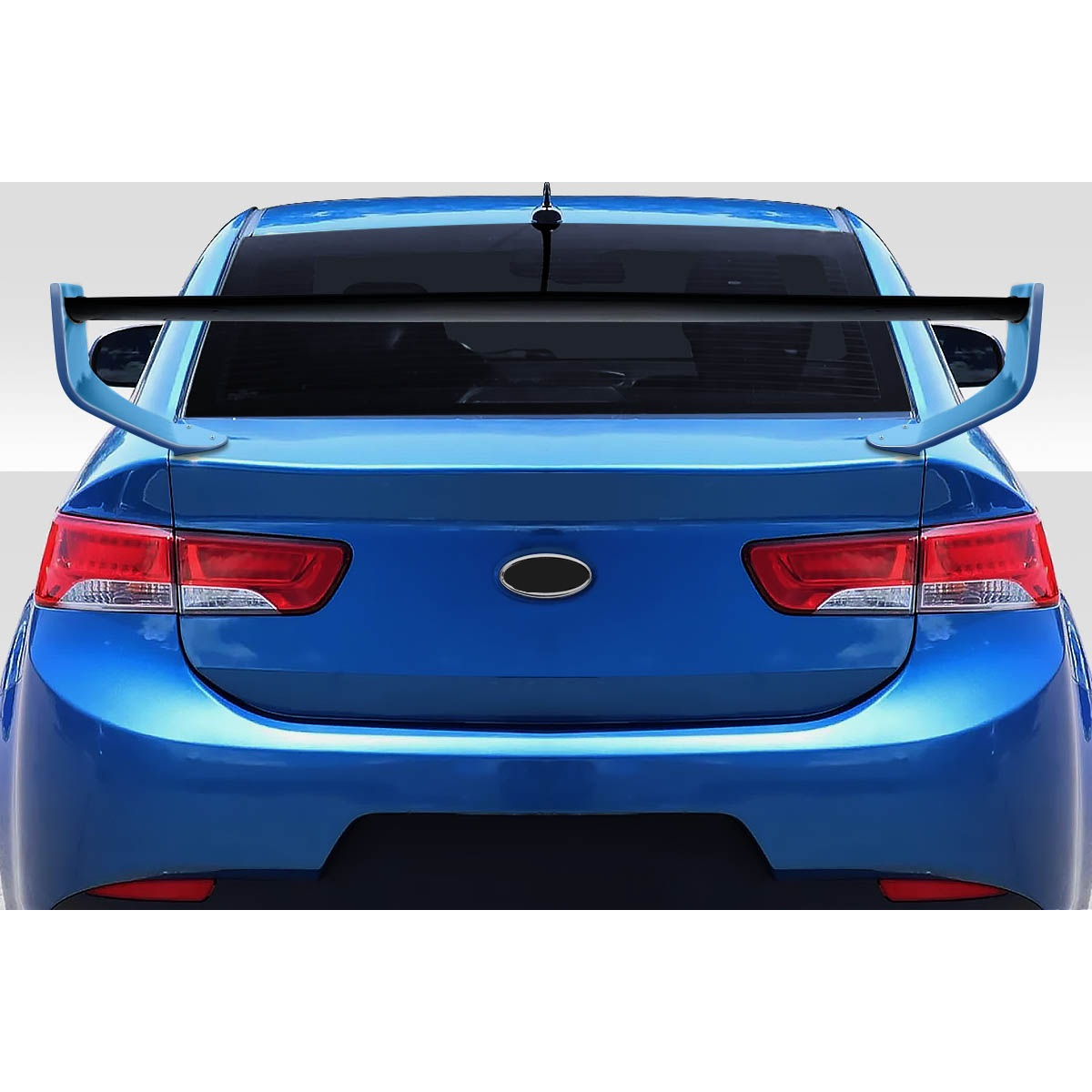 Modify your KIA Forte 2010 with our Exterior/Wings - Rear view of the car at a slight angle