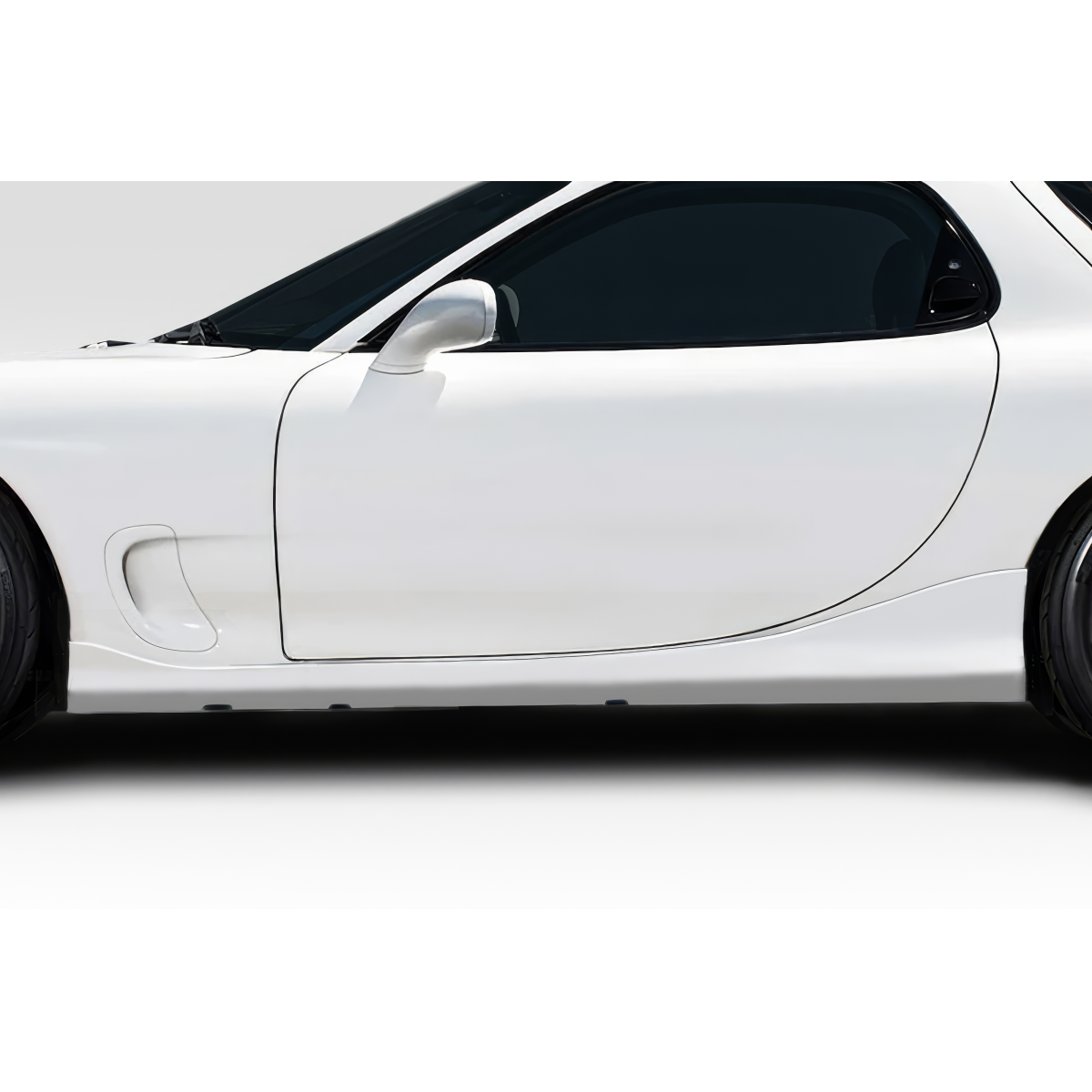 Modify your Mazda RX-7 1993 with our Exterior/Side Skirts - Side view of the vehicle at a profile angle