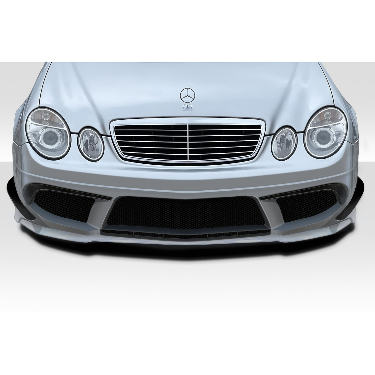 Modify your Mercedes-Benz E55 AMG 2003 with our Exterior/Front Bumpers or Lips - Front view low angle of the bumper