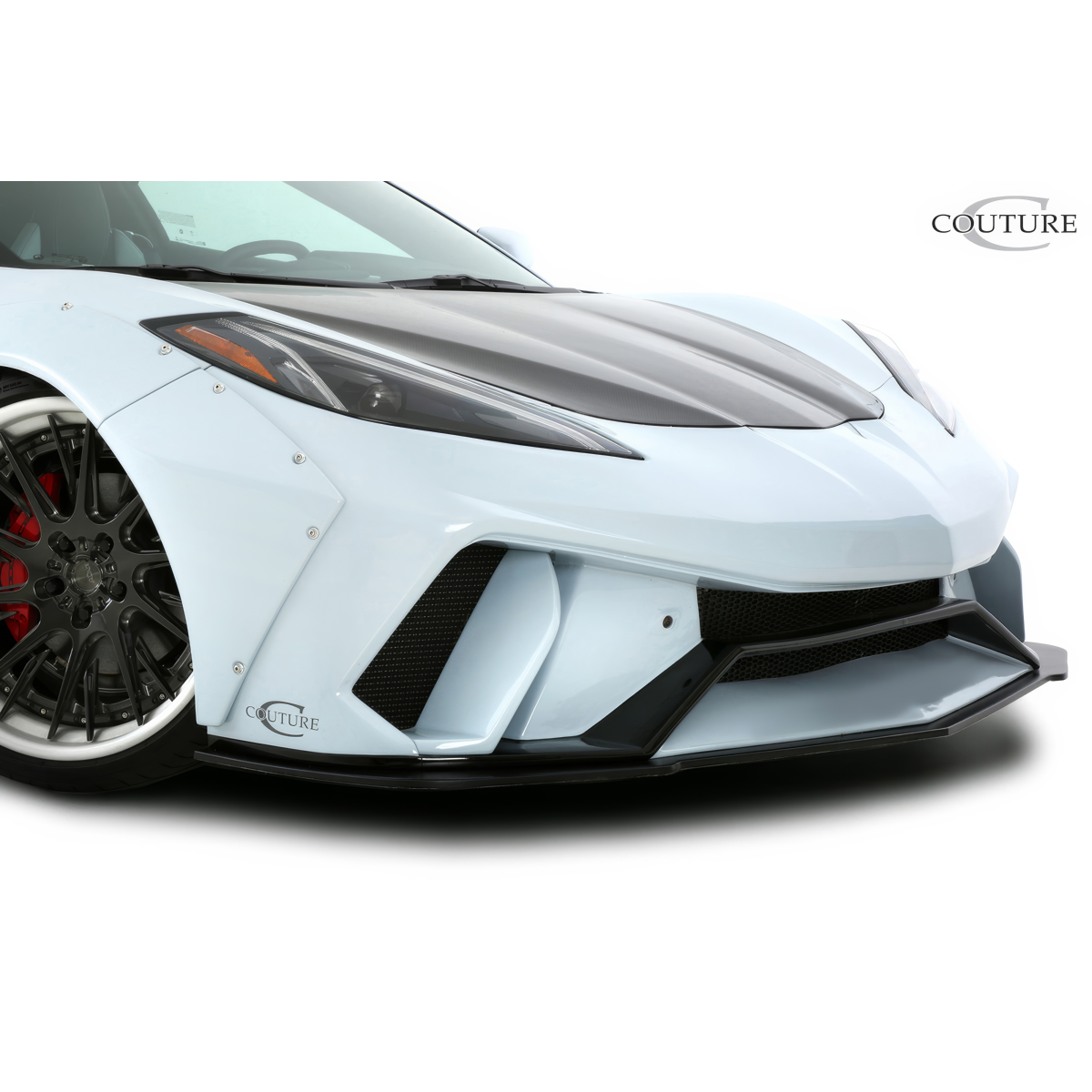 Modify your Chevrolet Corvette 2020 with our Exterior/Complete Body Kits - Front angle view of the vehicle body kit part