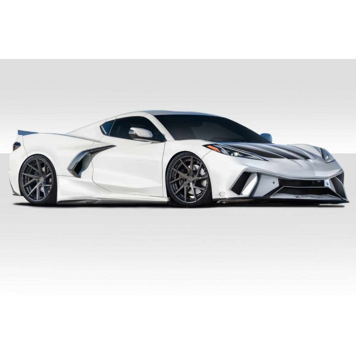 Modify your Chevrolet Corvette 2020 with our Exterior/Complete Body Kits - Side angle view of the Chevrolet Corvette C8