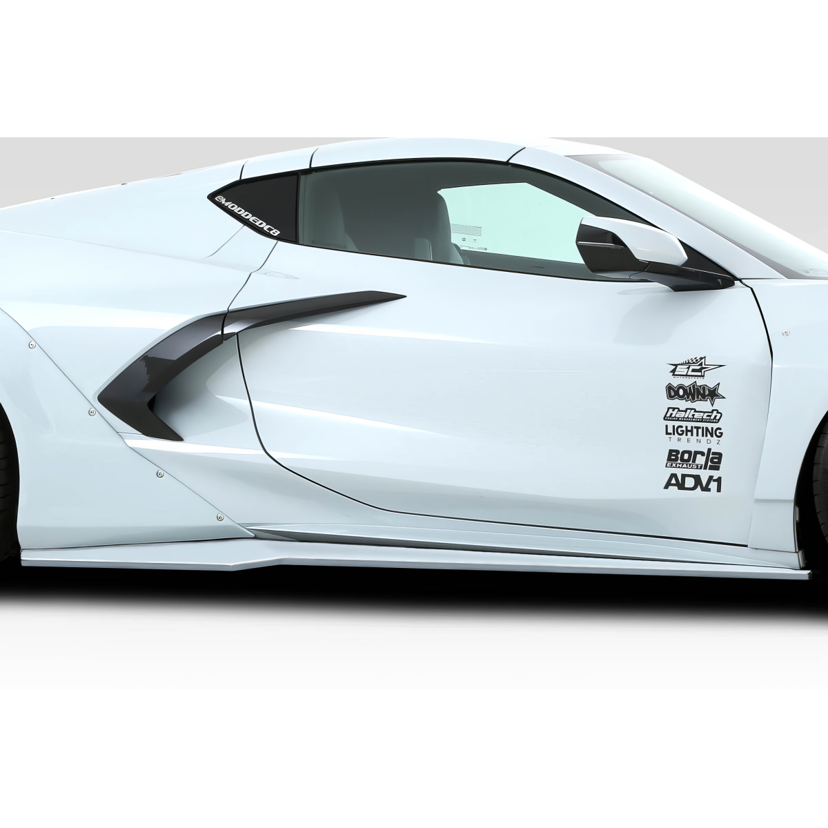 Modify your Chevrolet Corvette 2020 with our Exterior/Complete Body Kits - Side view of vehicle at a slight angle