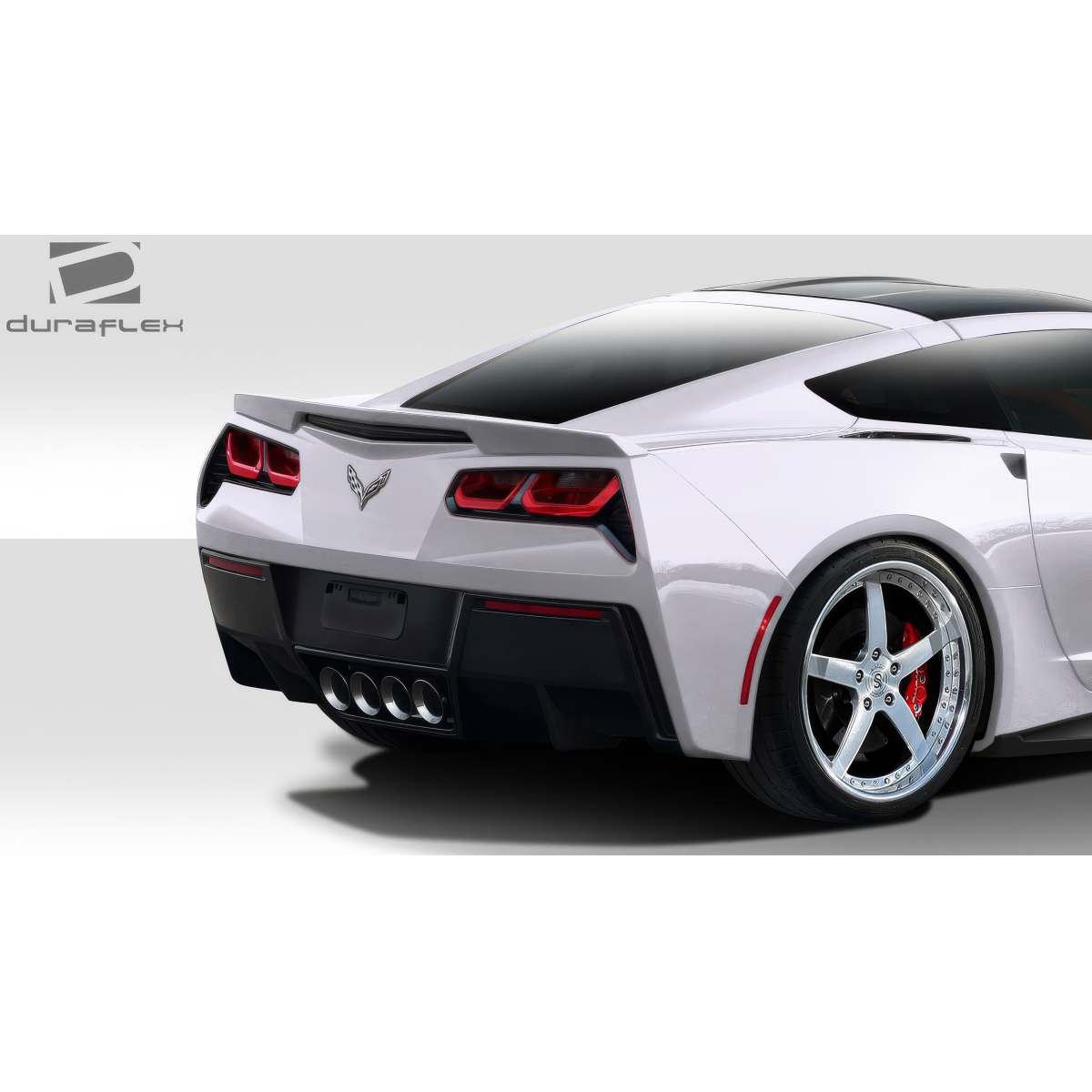 Modify your Chevrolet Corvette 2014 with our Exterior/Complete Body Kits - Rear angled view of a Chevrolet Corvette C7