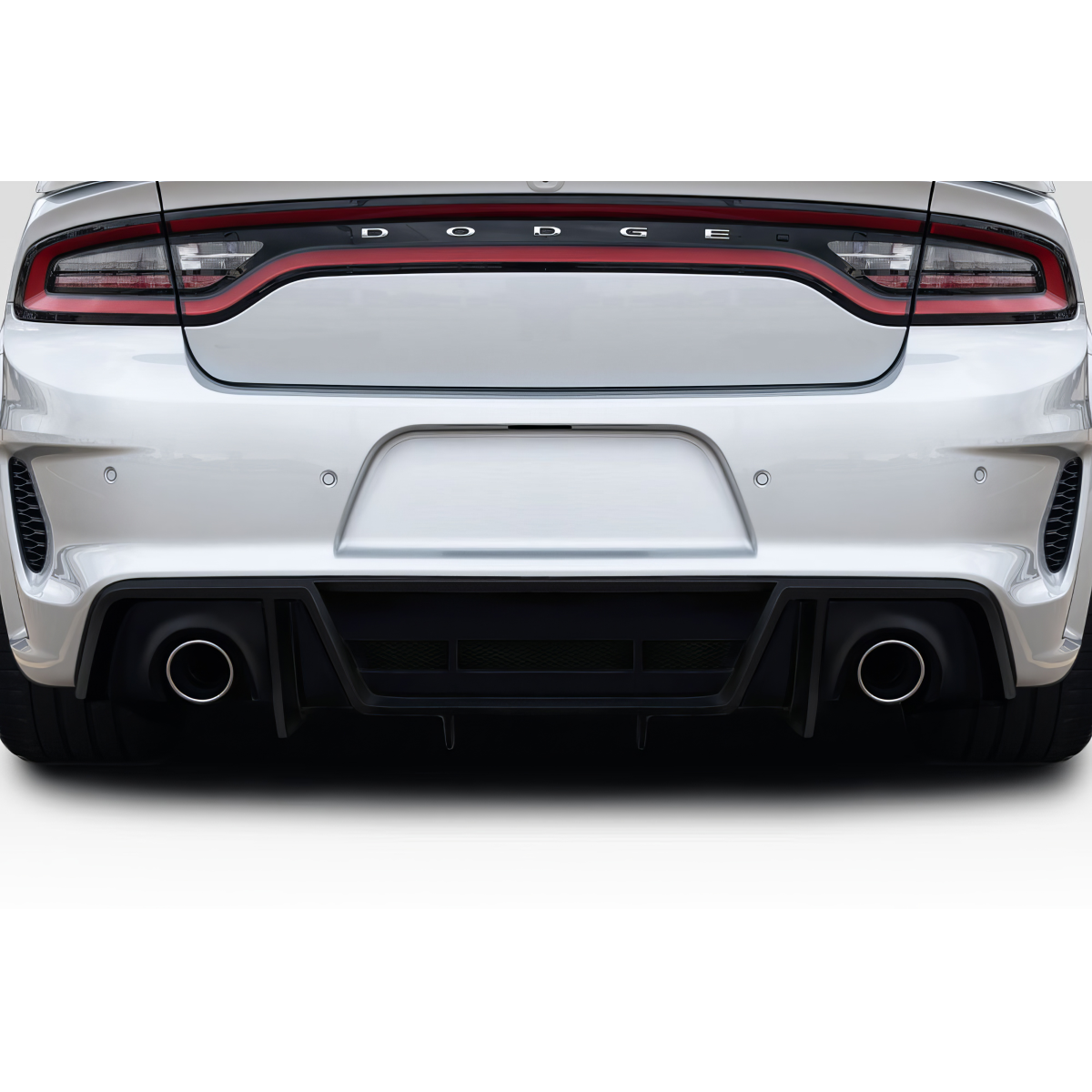 Modify your Dodge Charger 2020 with our Exterior/Diffusers - Rear view of vehicle showing diffuser straight on