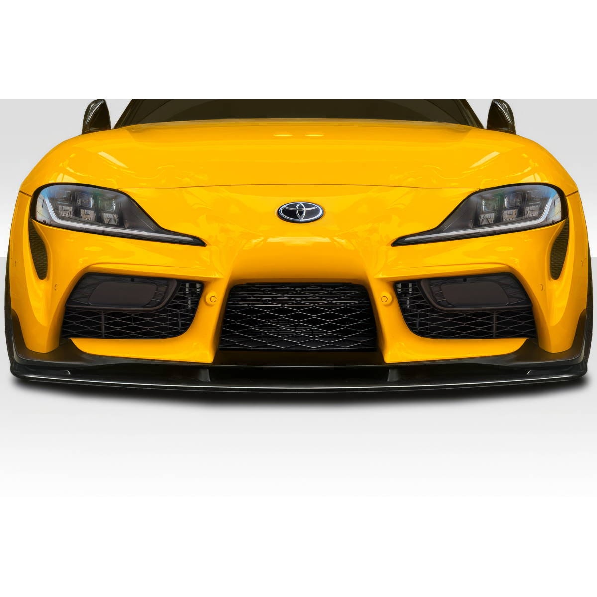 Modify your Toyota Supra 2019 with our Exterior/Front Bumpers or Lips - Front view of the vehicle at a straight angle