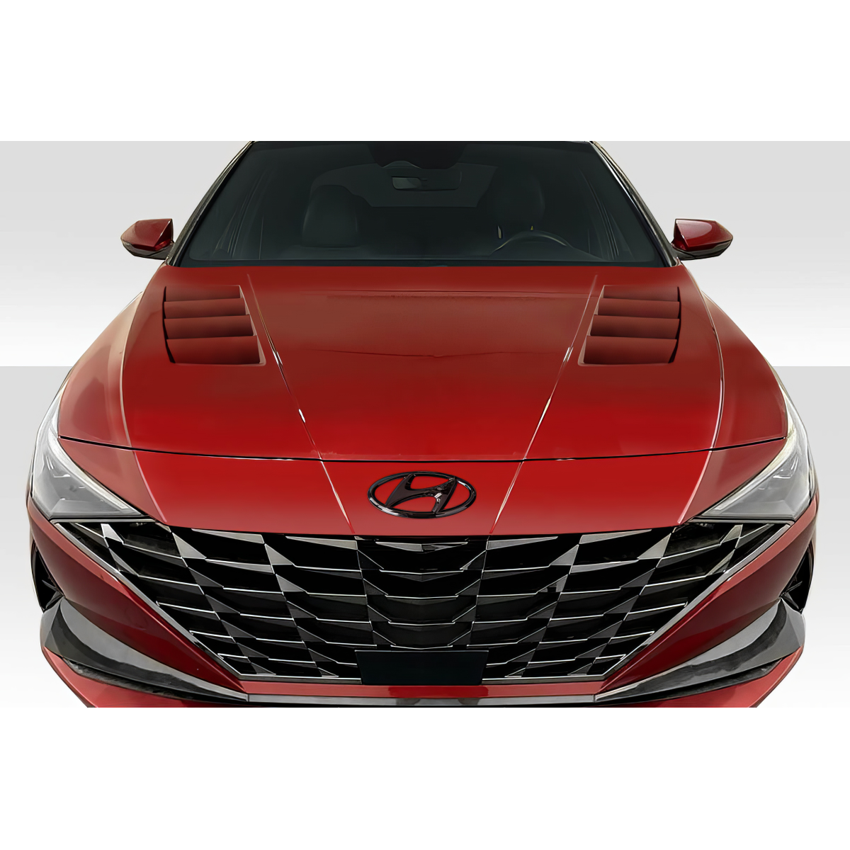 Modify your Hyundai Elantra 2021 with our Exterior/Hoods - Front view of the Hyundai Elantra hood