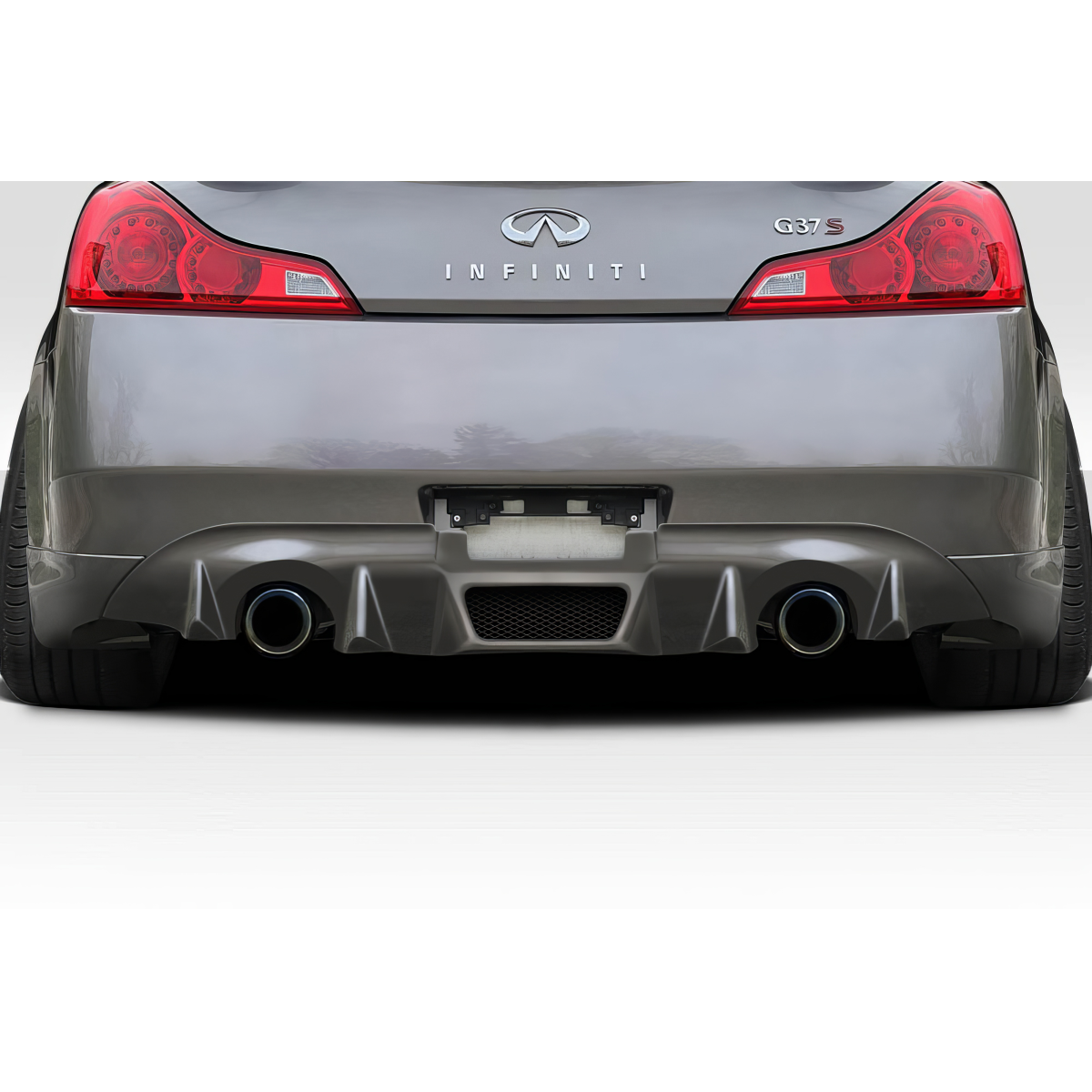 Modify your Infiniti G37 2008 with our Exterior/Diffusers - Rear view of the car at a low angle