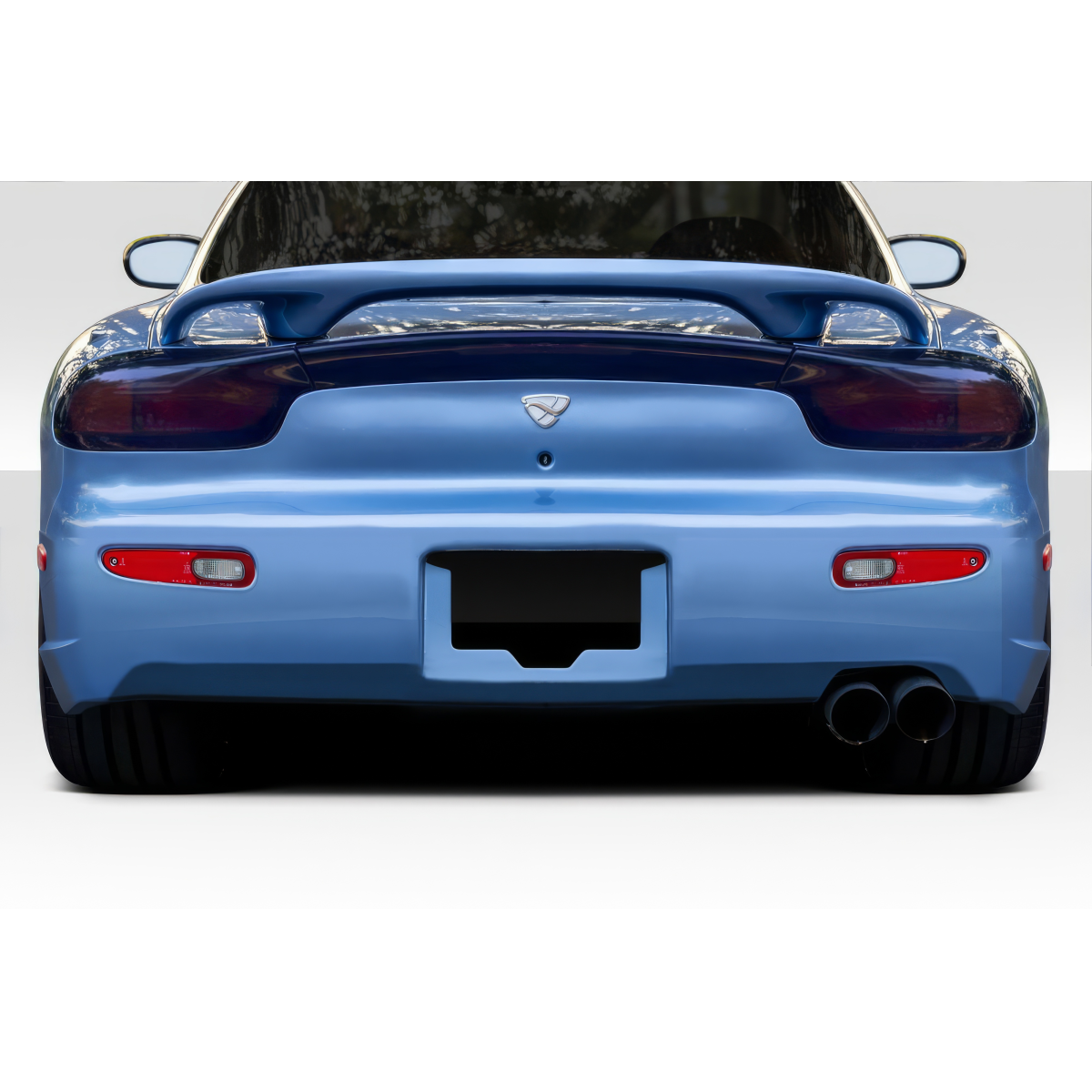 Modify your Mazda RX-7 1993 with our Exterior/Rear Bumpers or Lips - Rear view of the vehicle at a straight angle