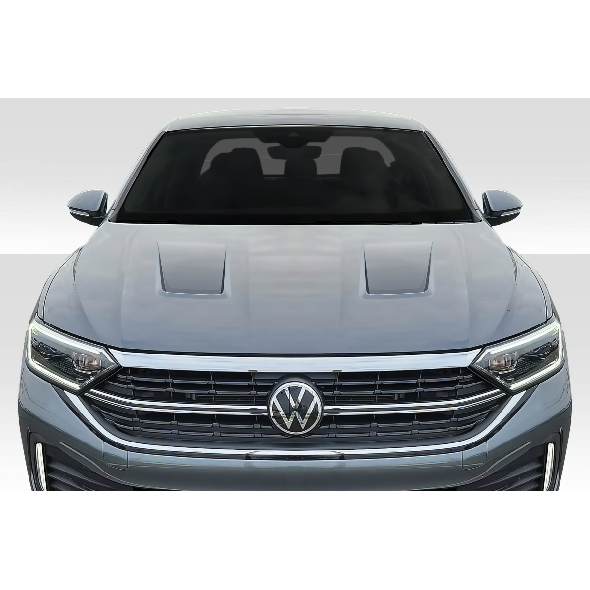 Modify your Volkswagen Jetta 2019 with our Exterior/Hoods - Frontal view of the vehicle at eye level