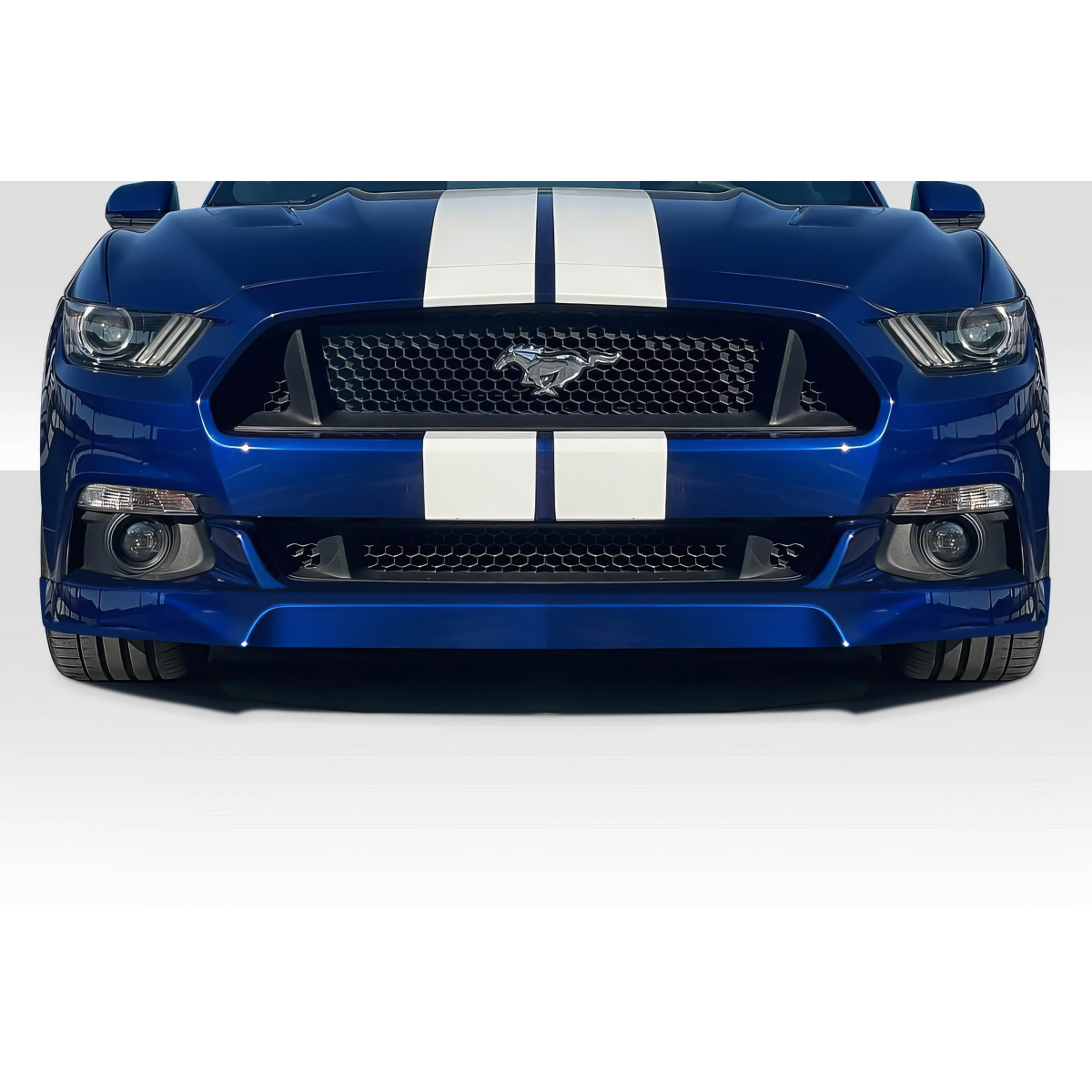 Modify your Ford Mustang 2015 with our Exterior/Front Bumpers or Lips - Front view of the vehicle at eye level angle