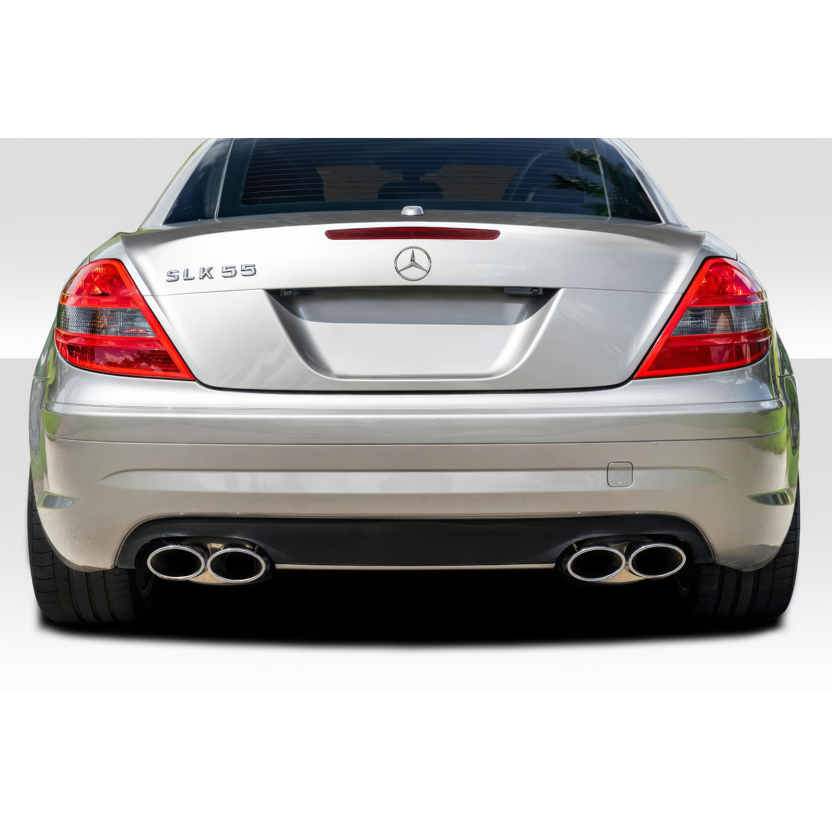 Modify your Mercedes-Benz SLK-Class 2005 with our Exterior/Rear Bumpers - Rear view of the vehicle from a low angle