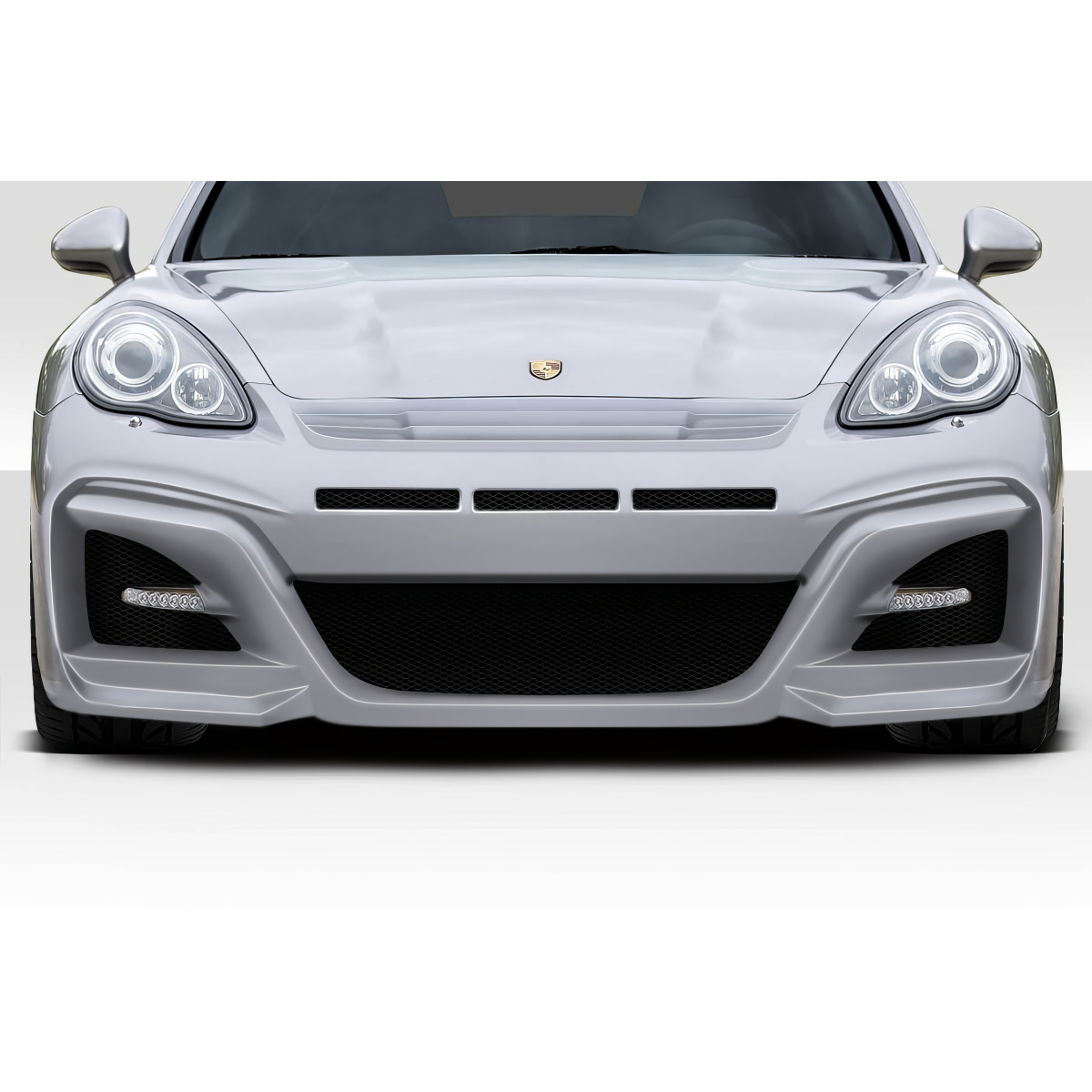 Modify your Porsche Panamera 2010 with our Exterior/Front Bumpers or Lips - Front view of Porsche Panamera at eye level