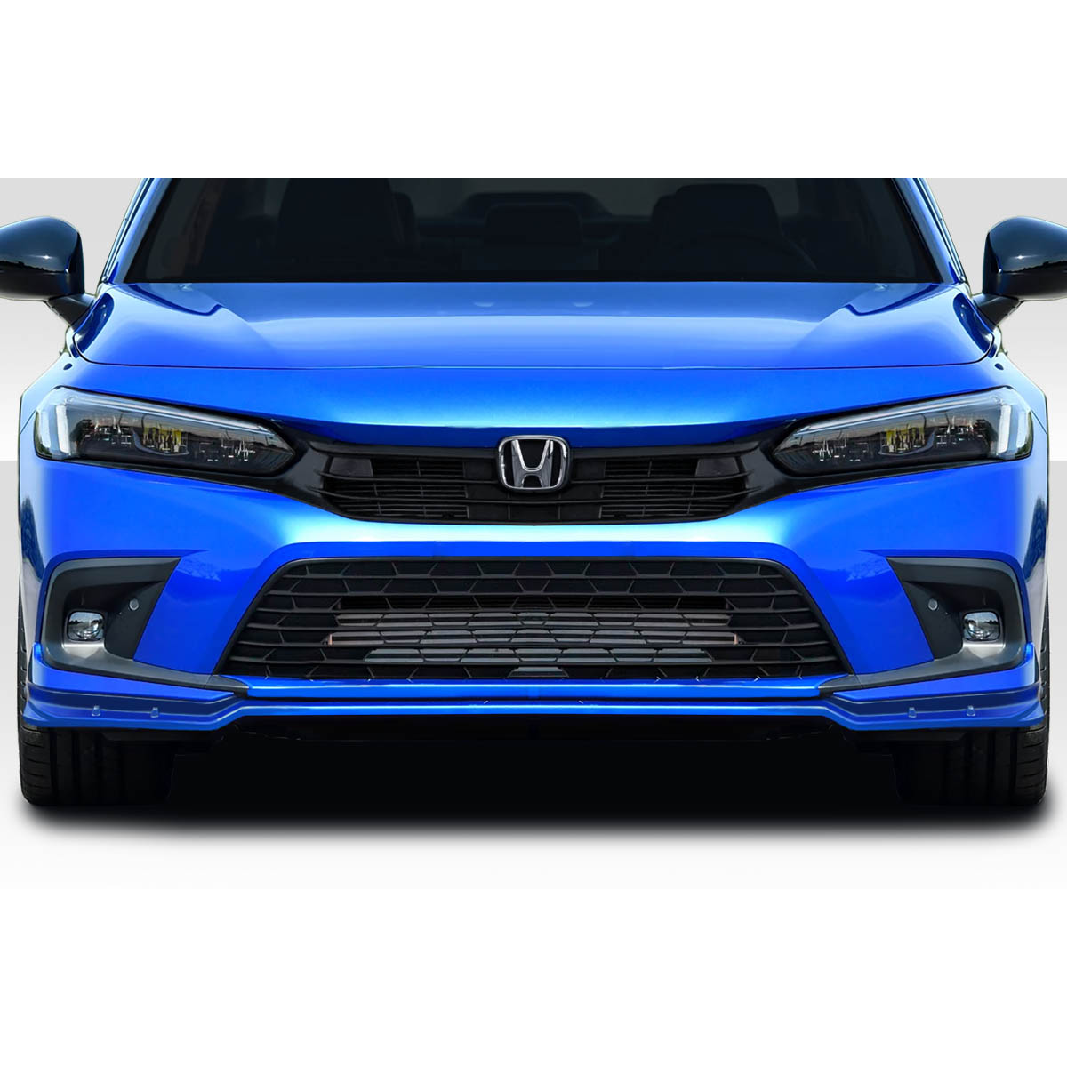 Modify your Honda Civic 2022 with our Exterior/Front Bumpers or Lips - Front view of vehicle showing front bumper part
