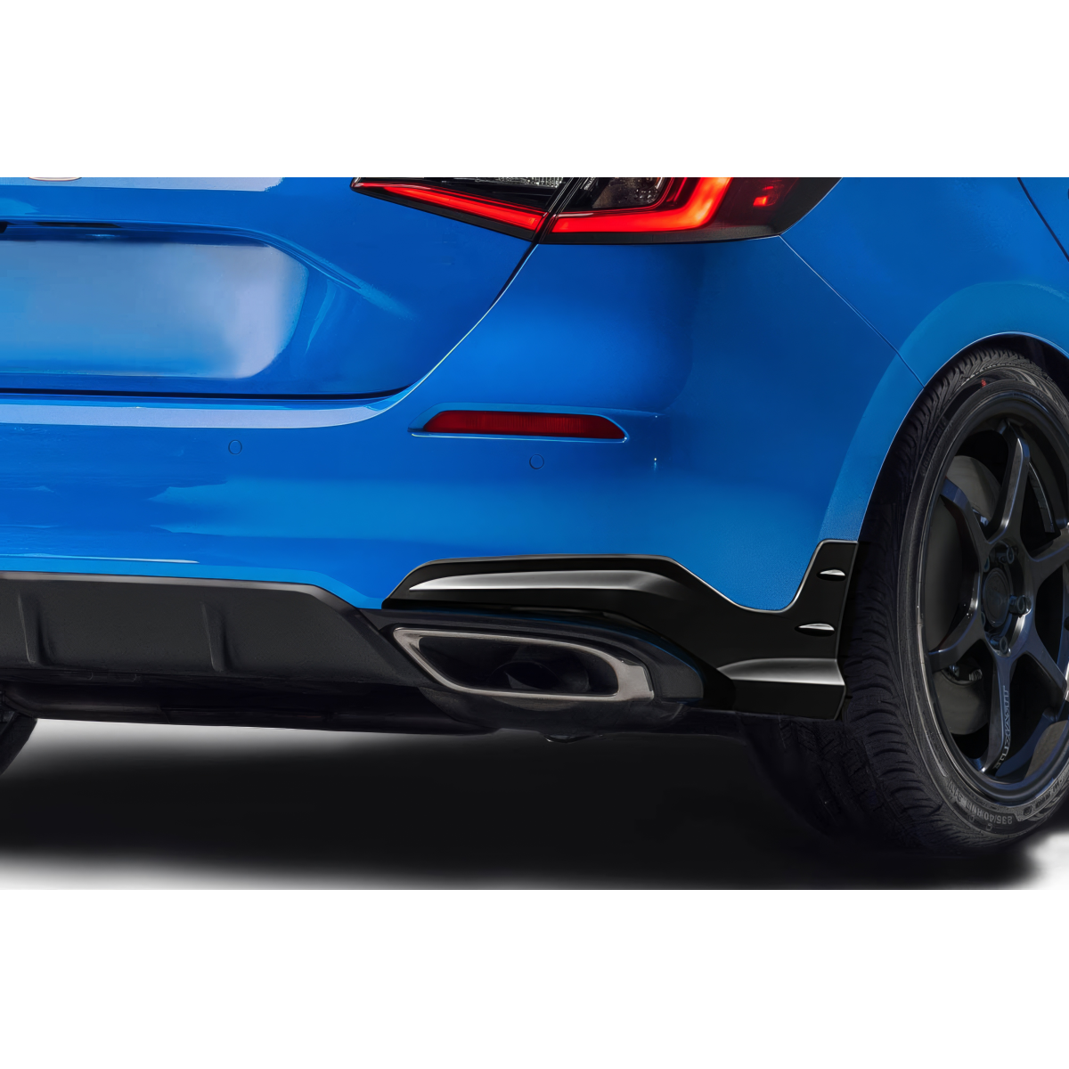 Modify your Honda Civic 2022 with our Exterior/Rear Lips - Viewed from a low side angle