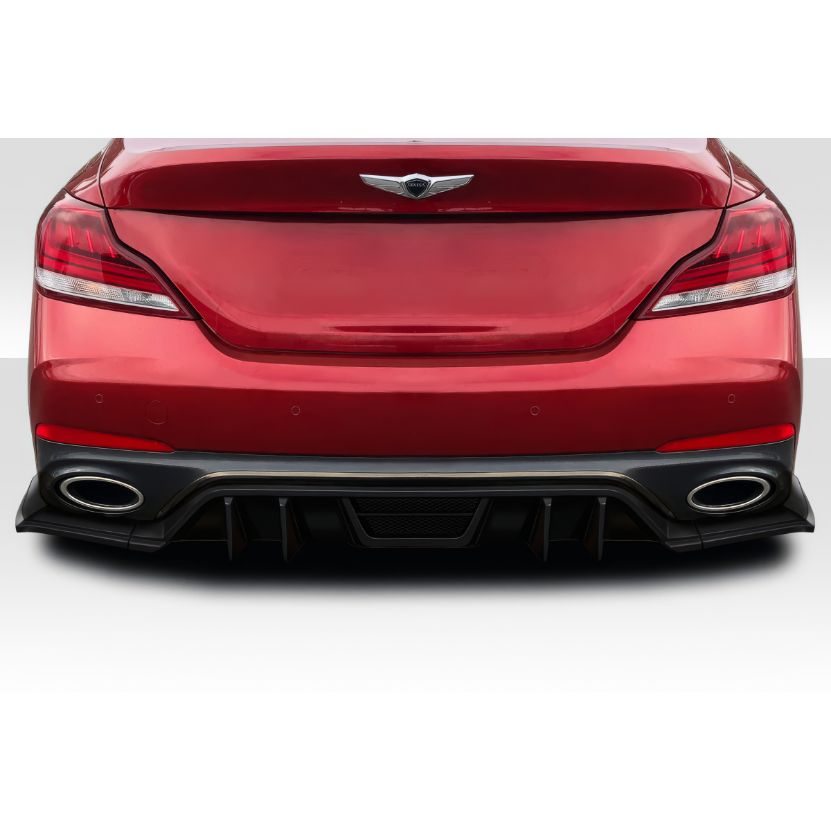 Modify your Hyundai Genesis 2019 with our Exterior/Diffusers - Rear view of the car from a straight angle