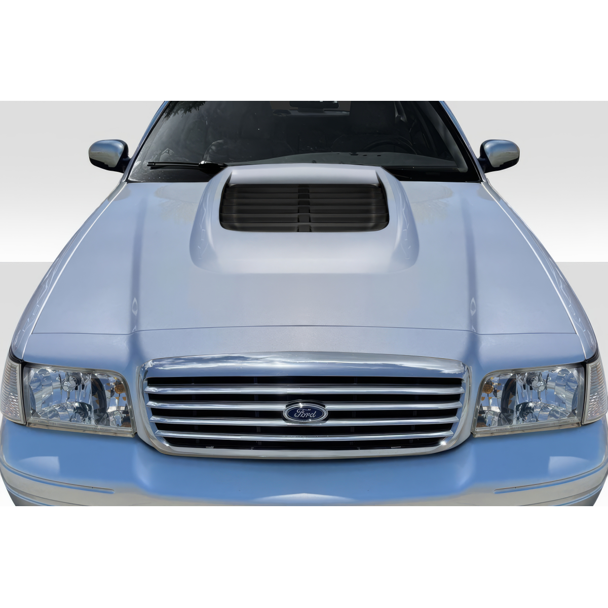 Modify your Ford Crown Victoria 1998 with our Exterior/Hoods - Front view of hood at a slight angle