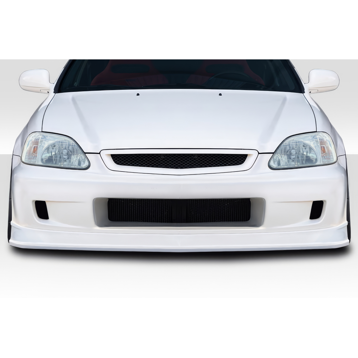 Modify your Honda Civic 1999 with our Exterior/Front Bumpers or Lips - Front view of bumper at eye level angle