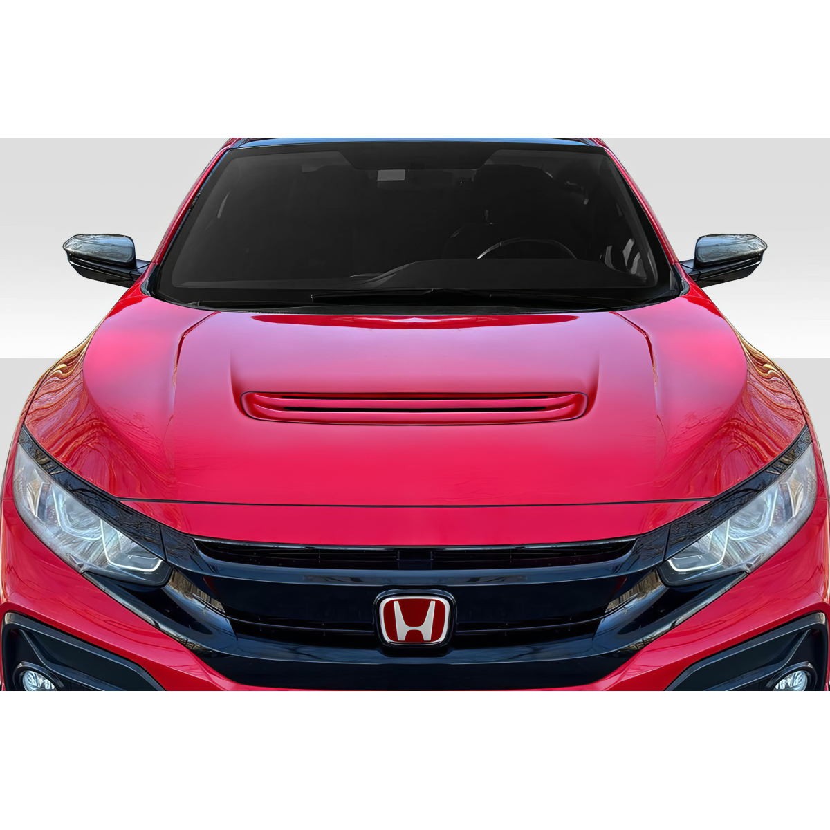 Modify your Honda Civic 2016 with our Exterior/Hoods - Front view of the vehicle with hood feature