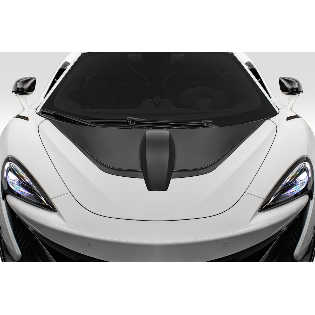 Modify your McLaren 570S 2016 with our Exterior/Hoods - Top view of the McLaren 570S at a frontal angle