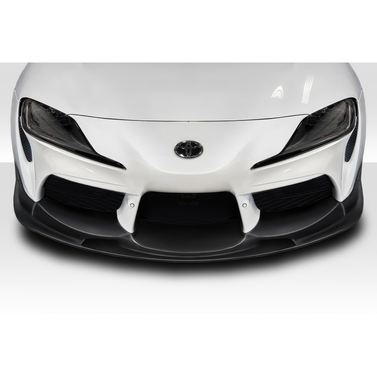 Modify your Toyota Supra 2020 with our Exterior/Front Bumpers or Lips - Front view angle of a Toyota Supra with lip spoiler